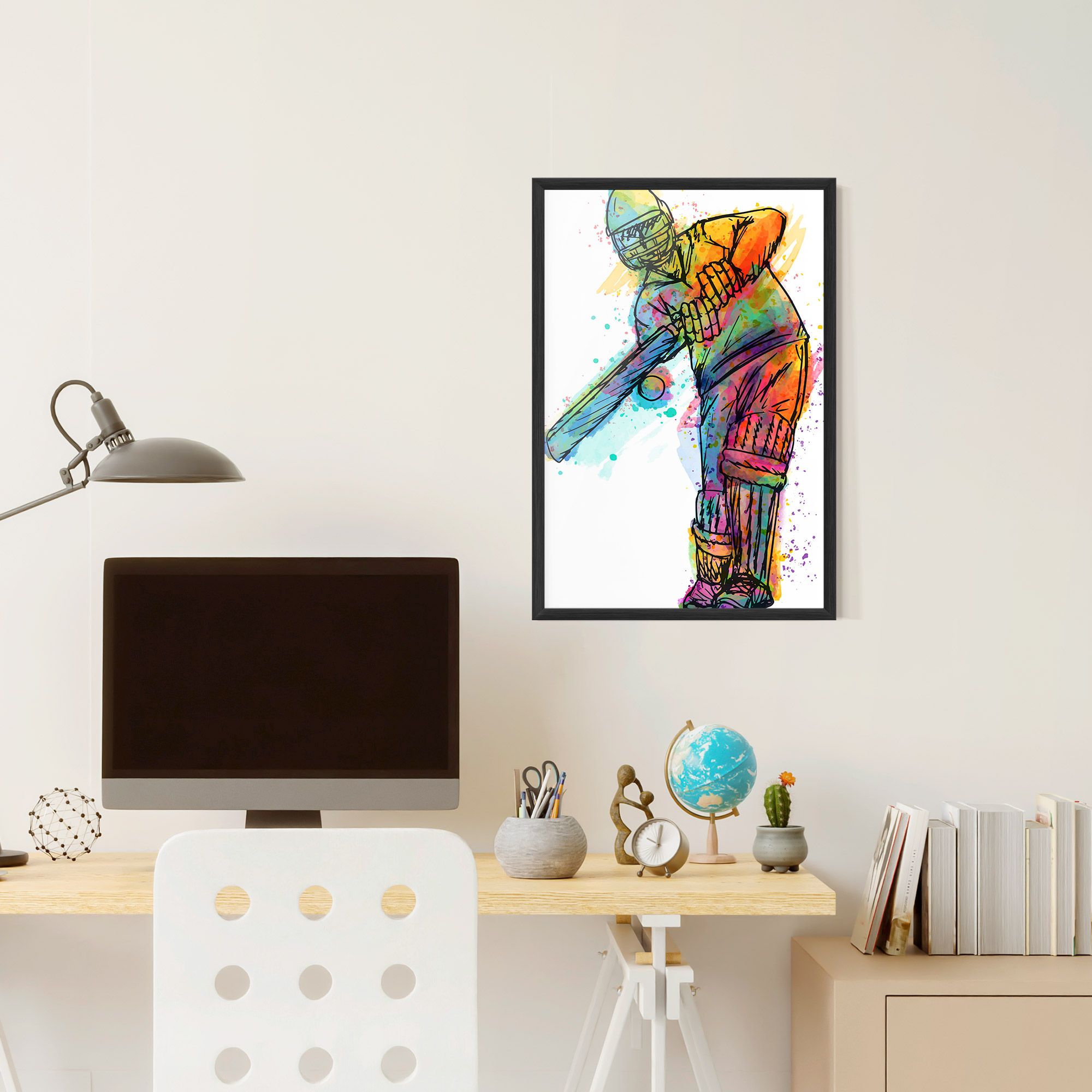 Colorful Baseball Player mockup 6