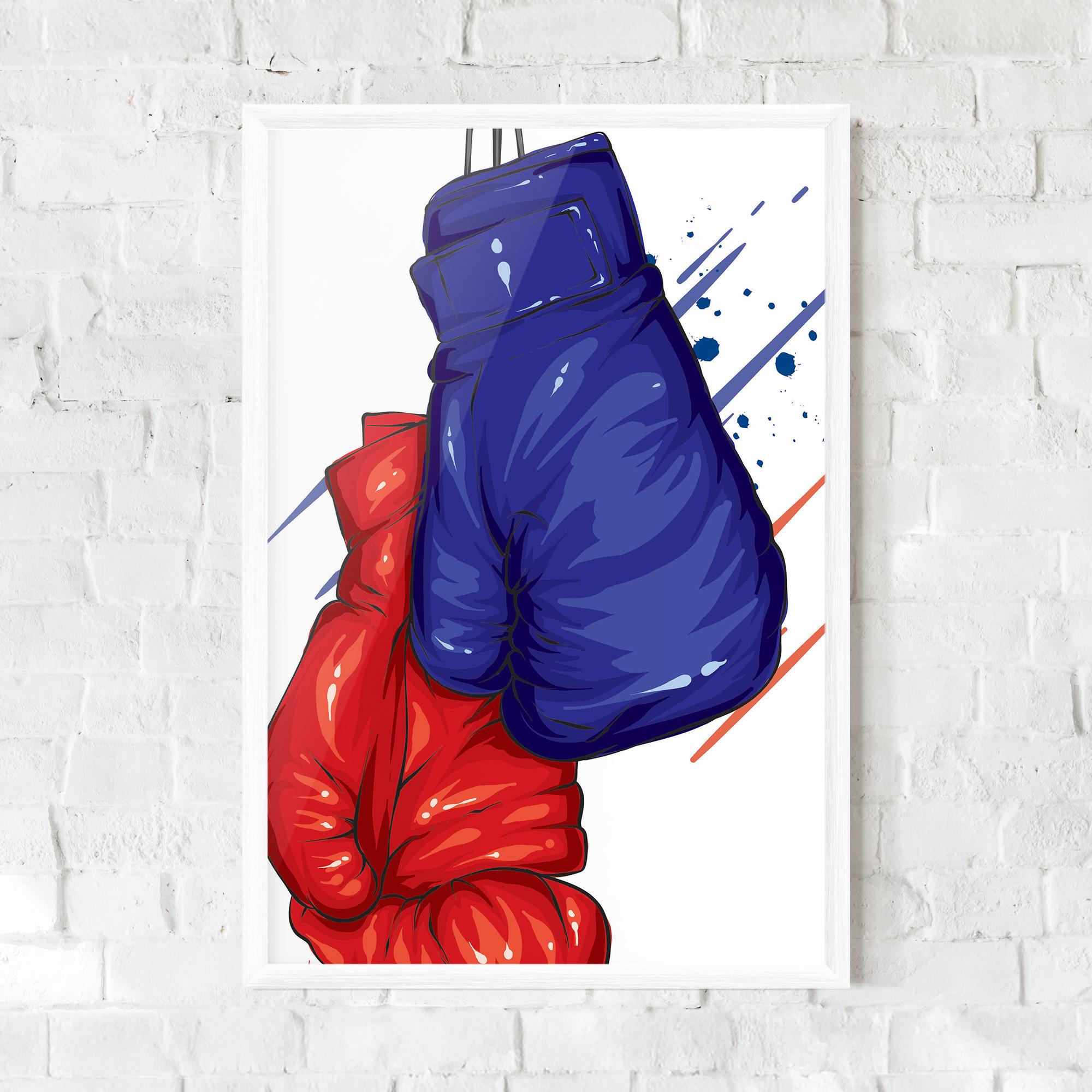 Рамкиран постер Blue Red Gloves mockup 0