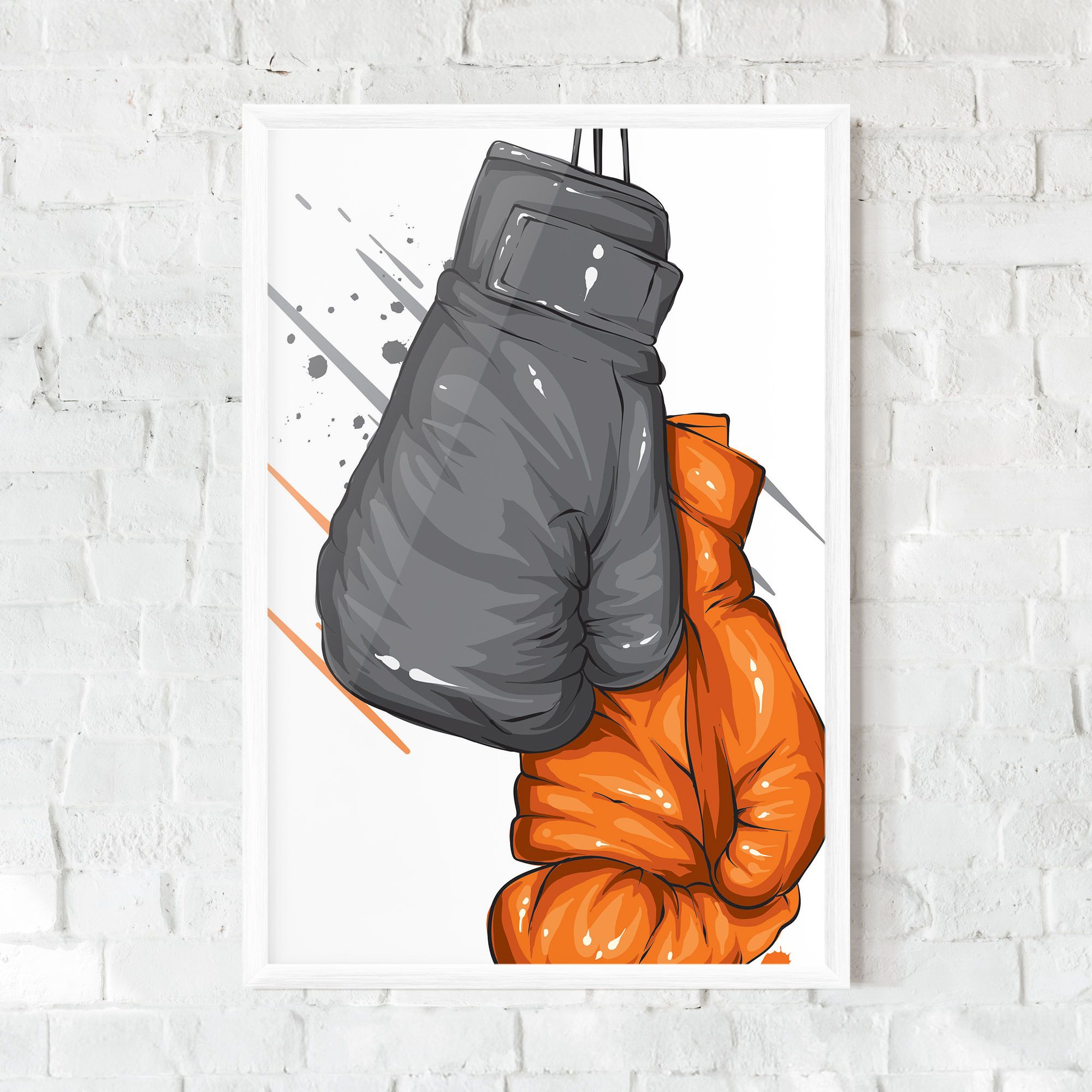 Grey Orange Glove mockup 0