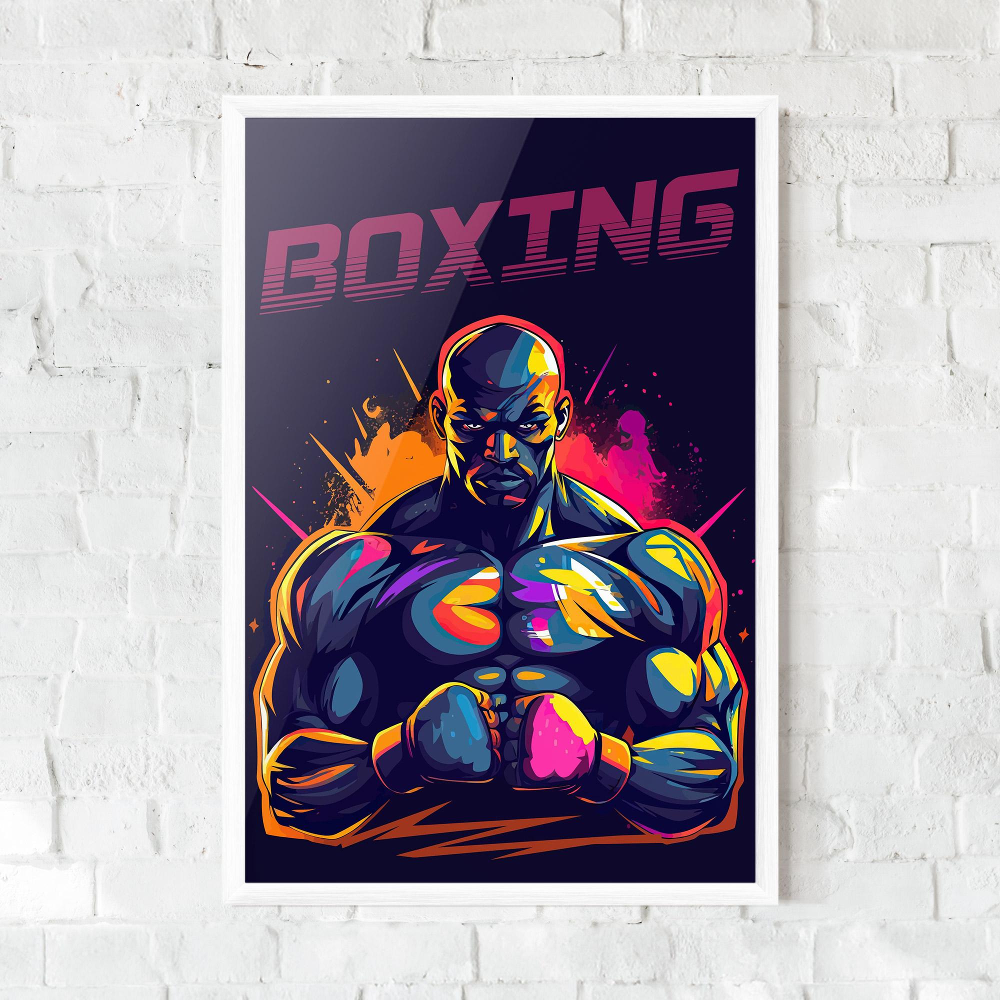 Рамкиран постер Yellow Pink Box mockup 0