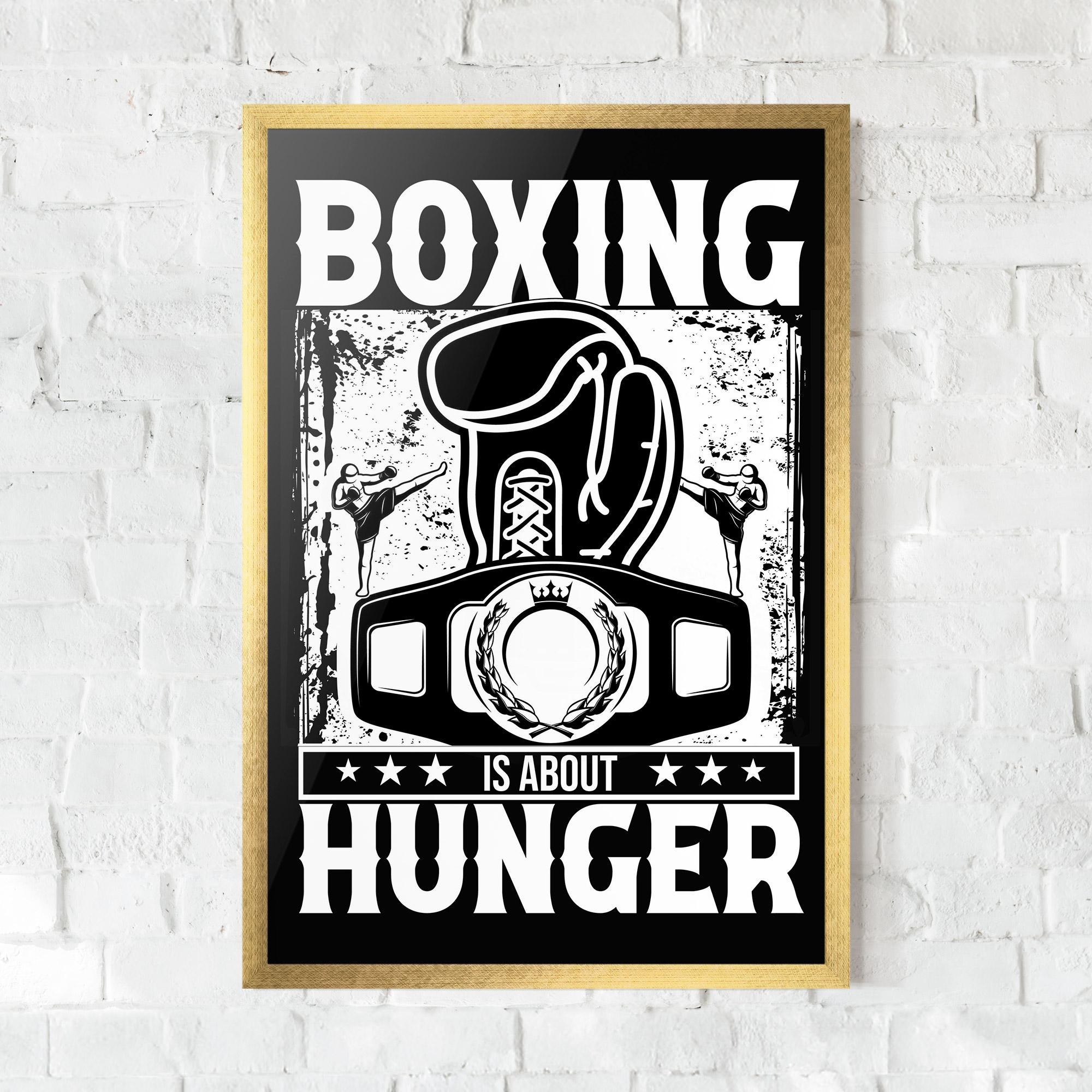 Рамкиран постер Boxing Hunger mockup 0