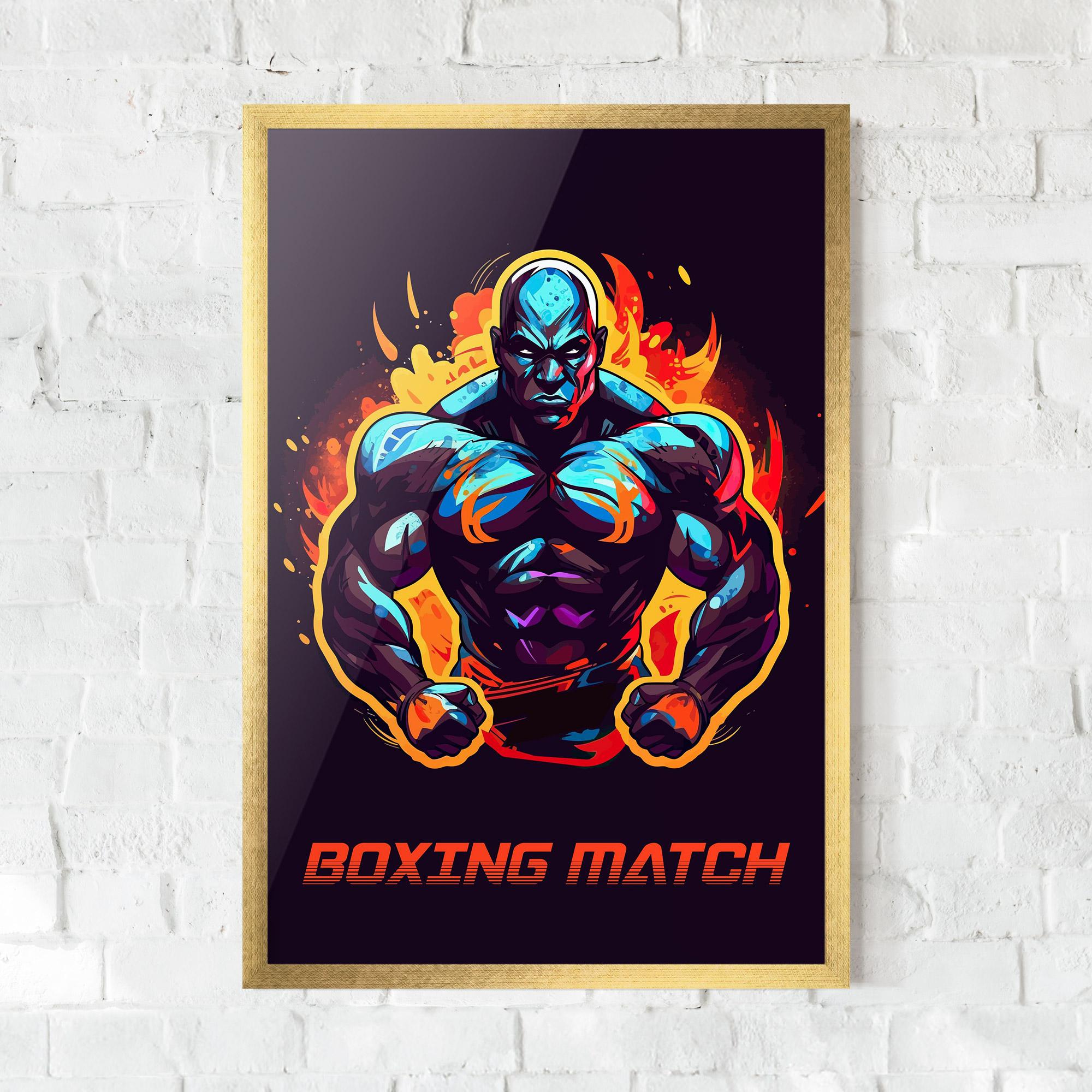 Рамкиран постер Boxing Strong Match mockup 0