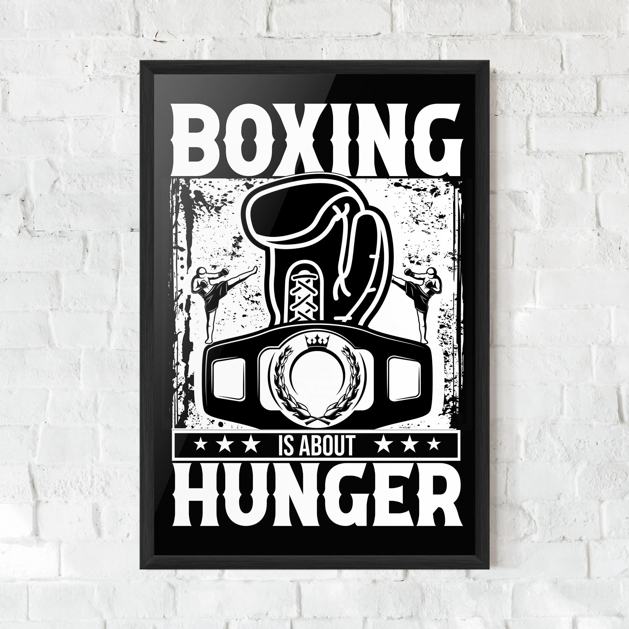 Рамкиран постер Boxing Hunger mockup 0