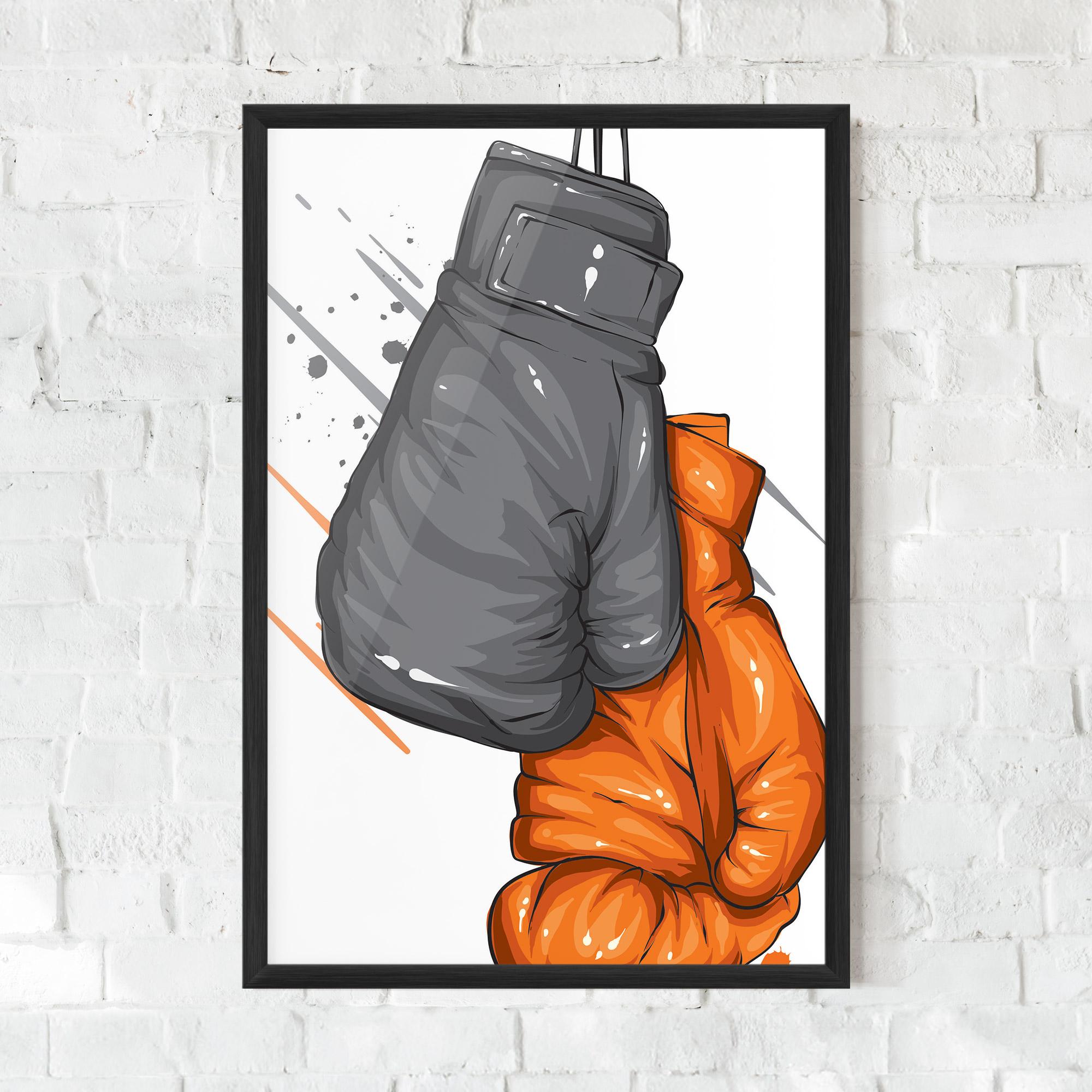 Рамкиран постер Grey Orange Glove mockup 0