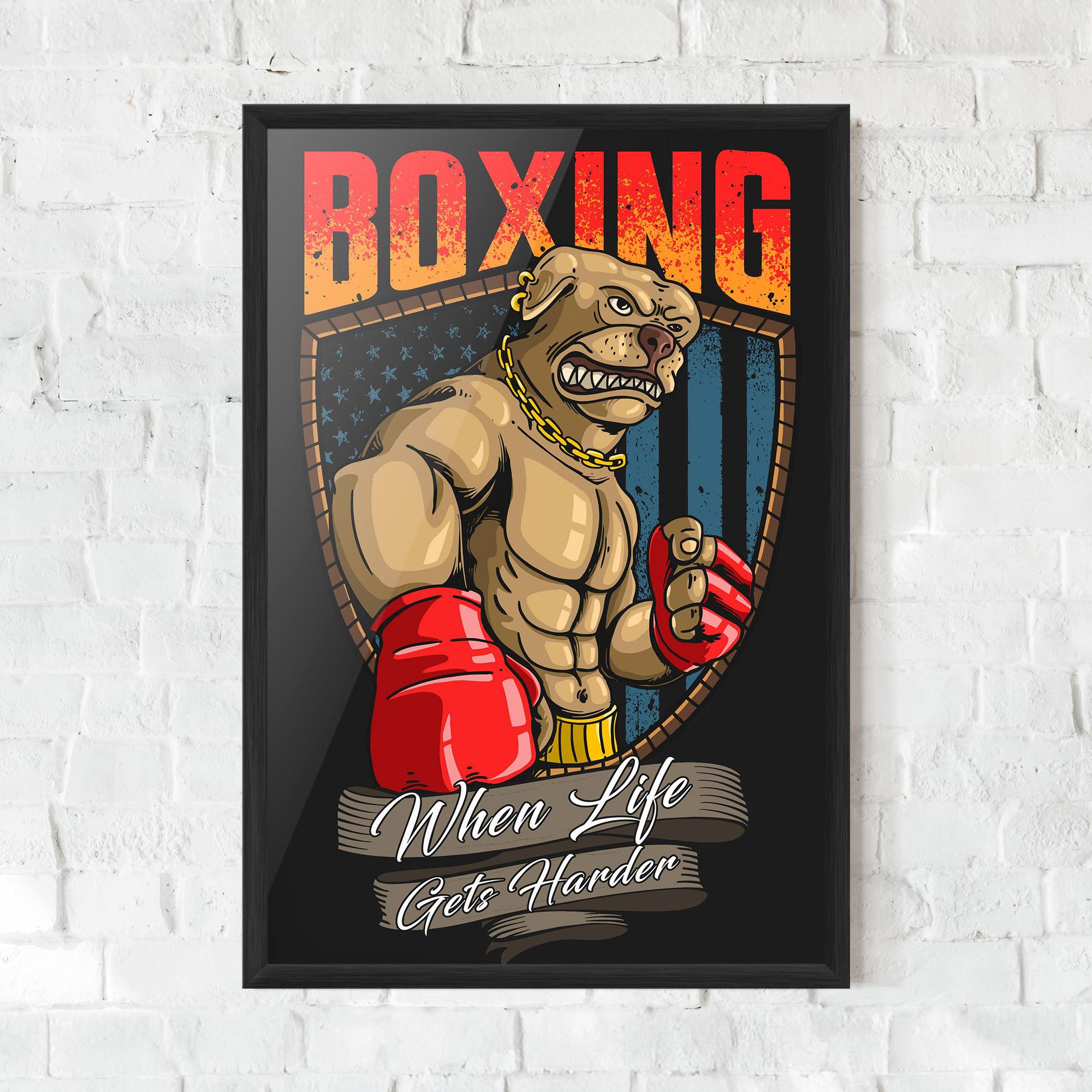 Рамкиран постер Pitbull Boxer mockup 0