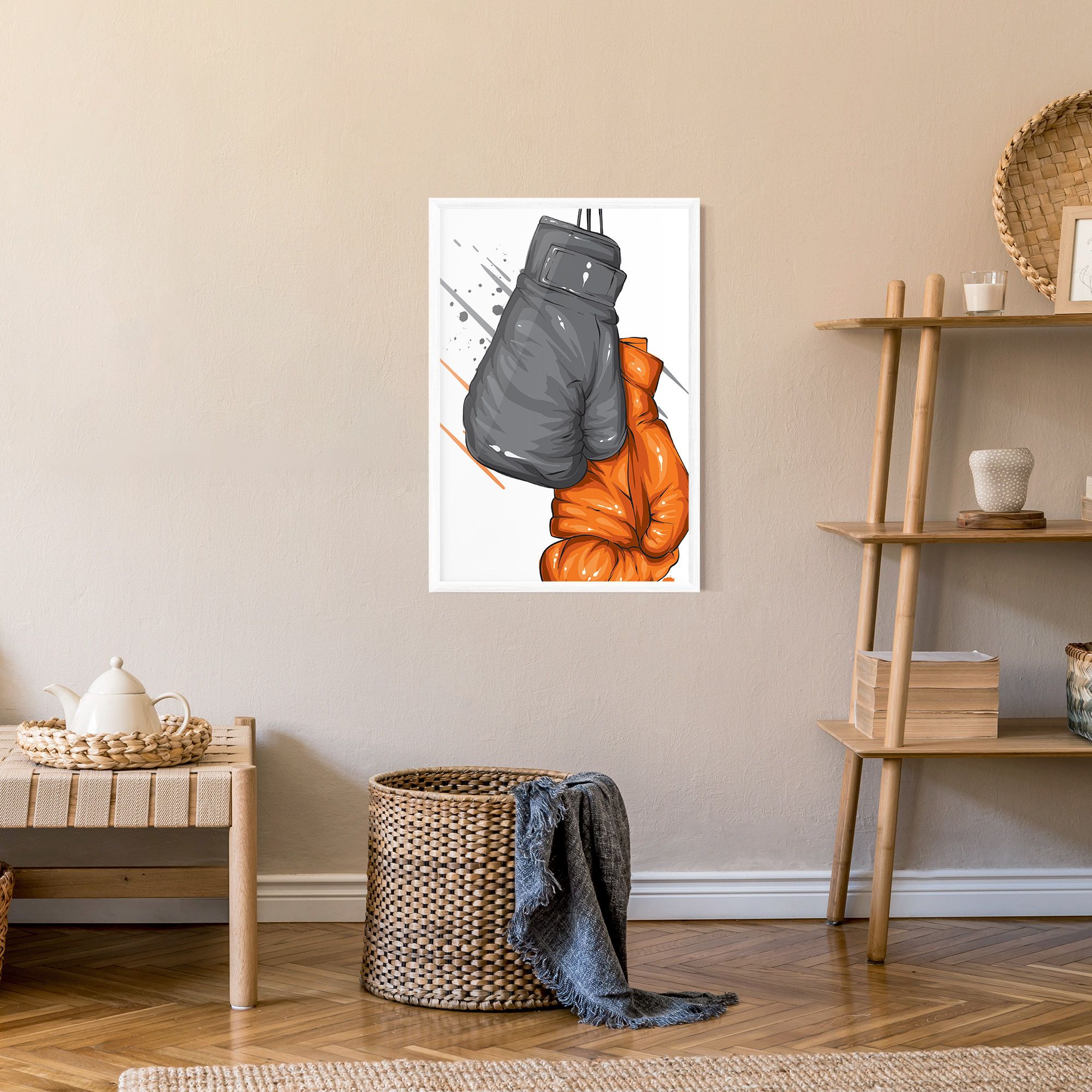 Grey Orange Glove mockup 9