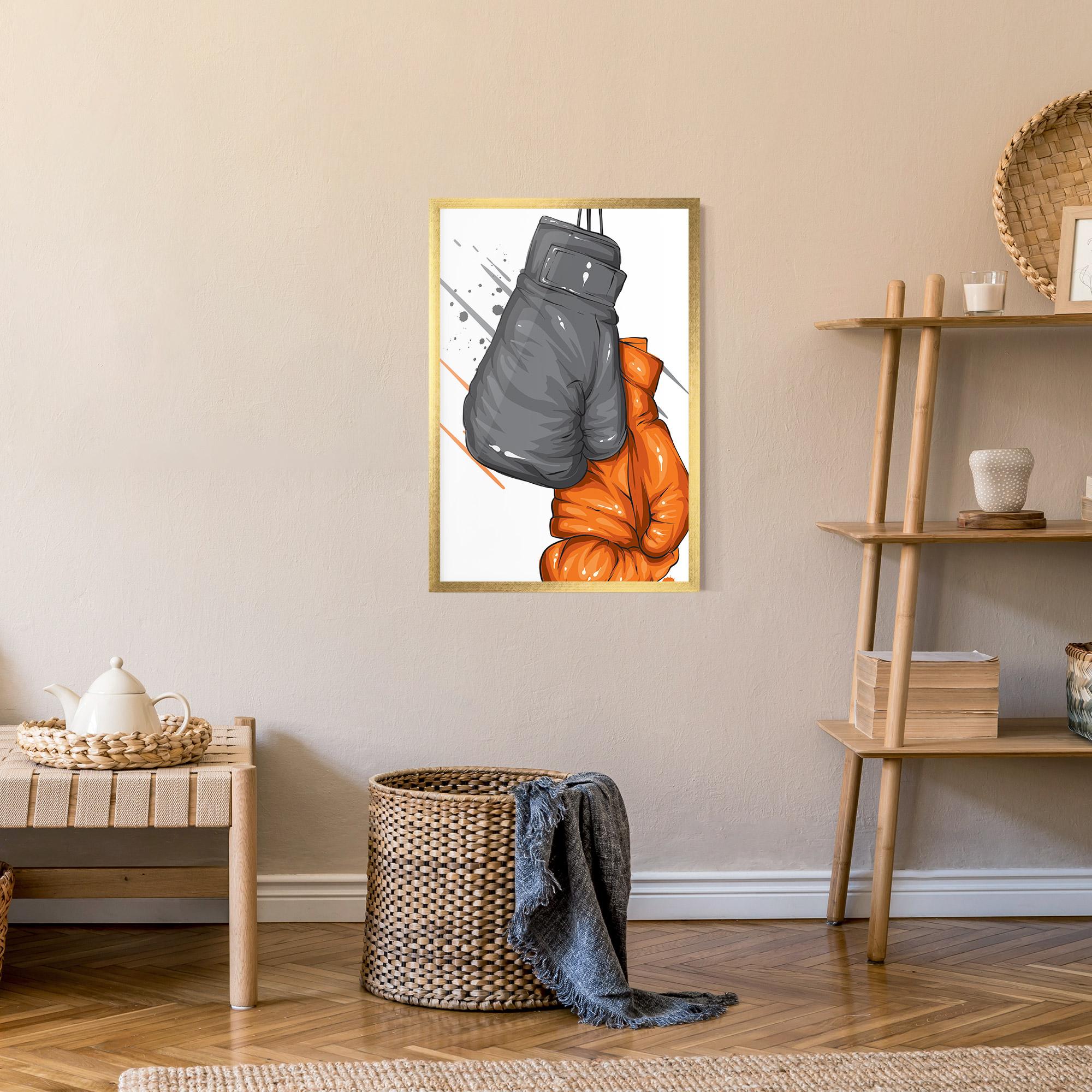 Рамкиран постер Grey Orange Glove mockup 9