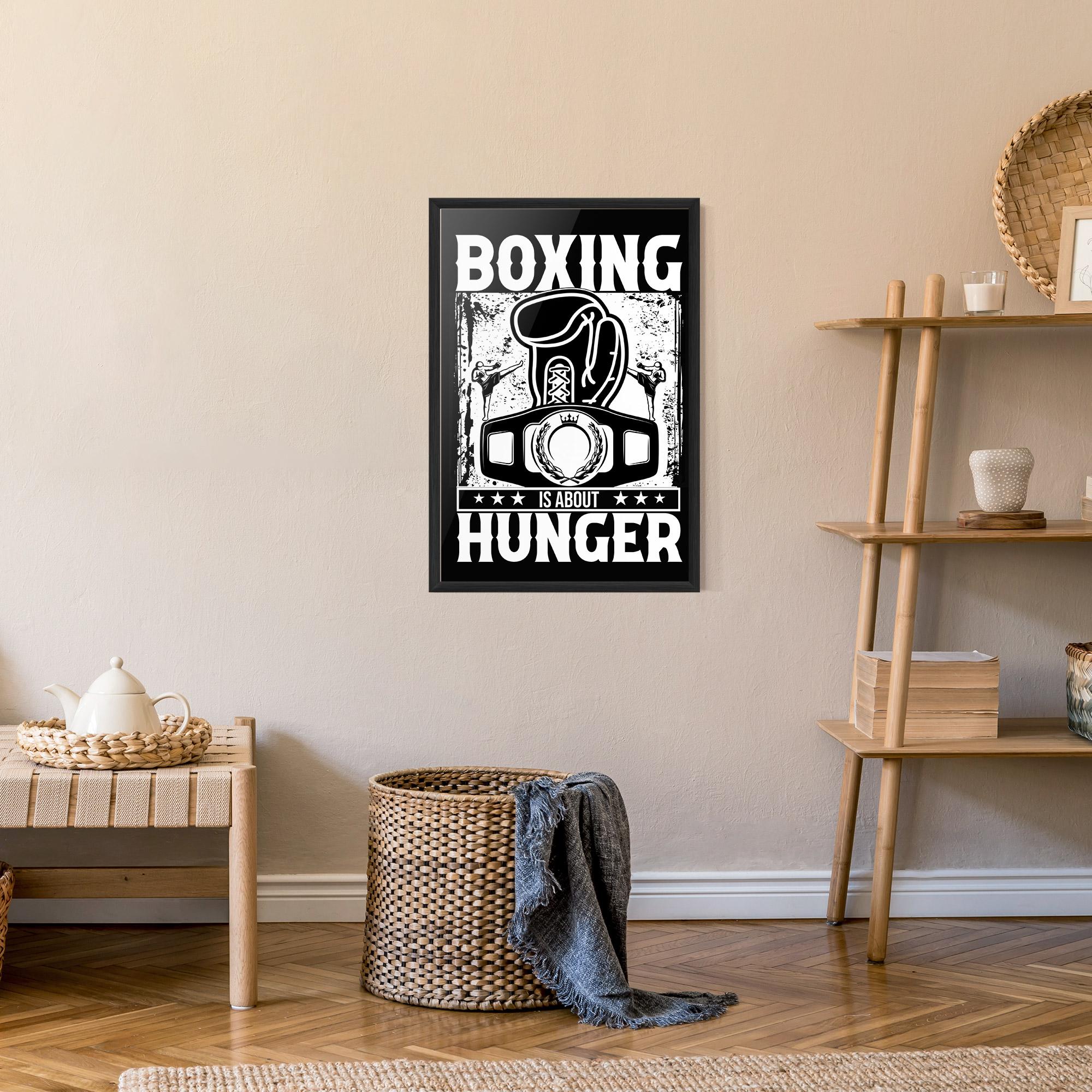Рамкиран постер Boxing Hunger mockup 9