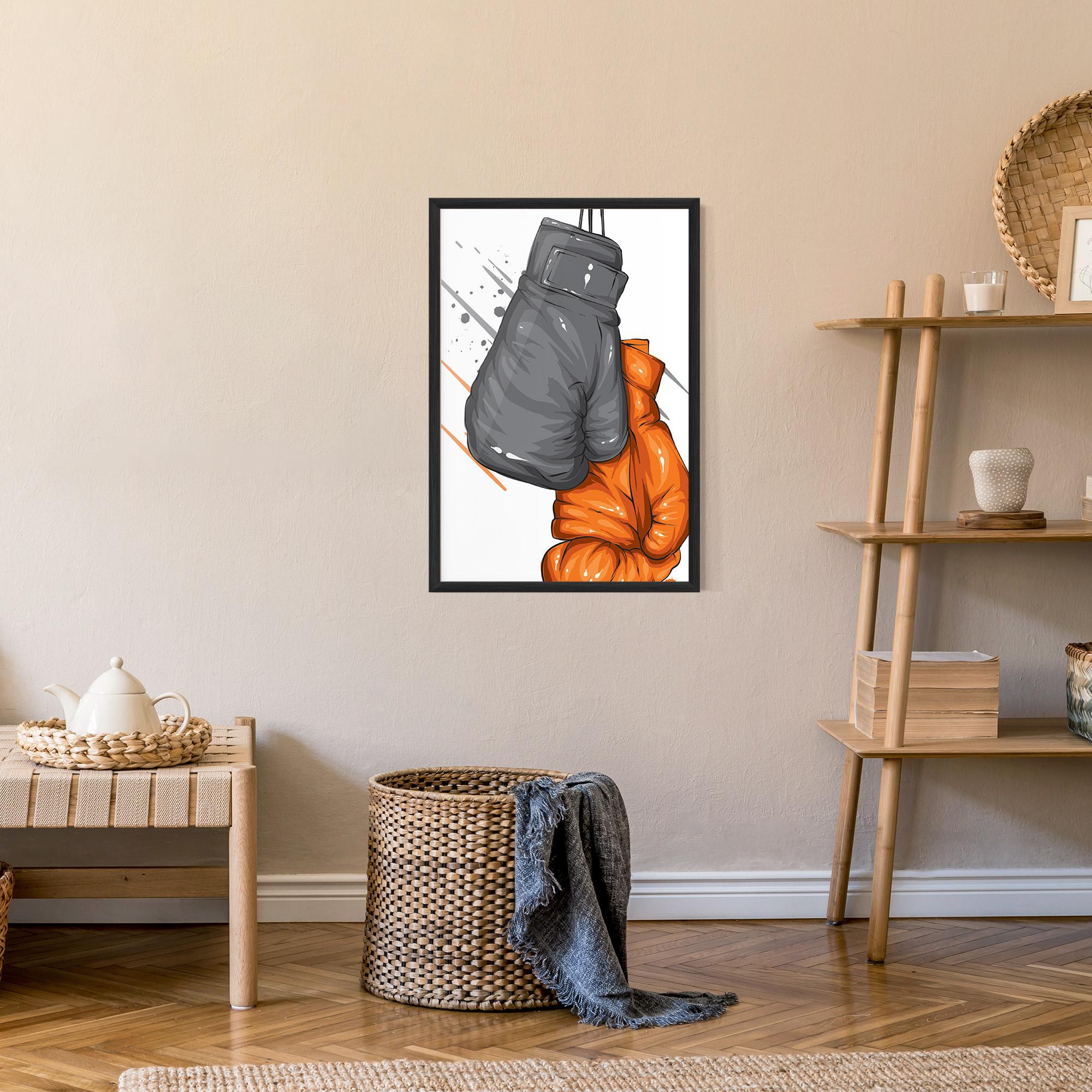 Рамкиран постер Grey Orange Glove mockup 9