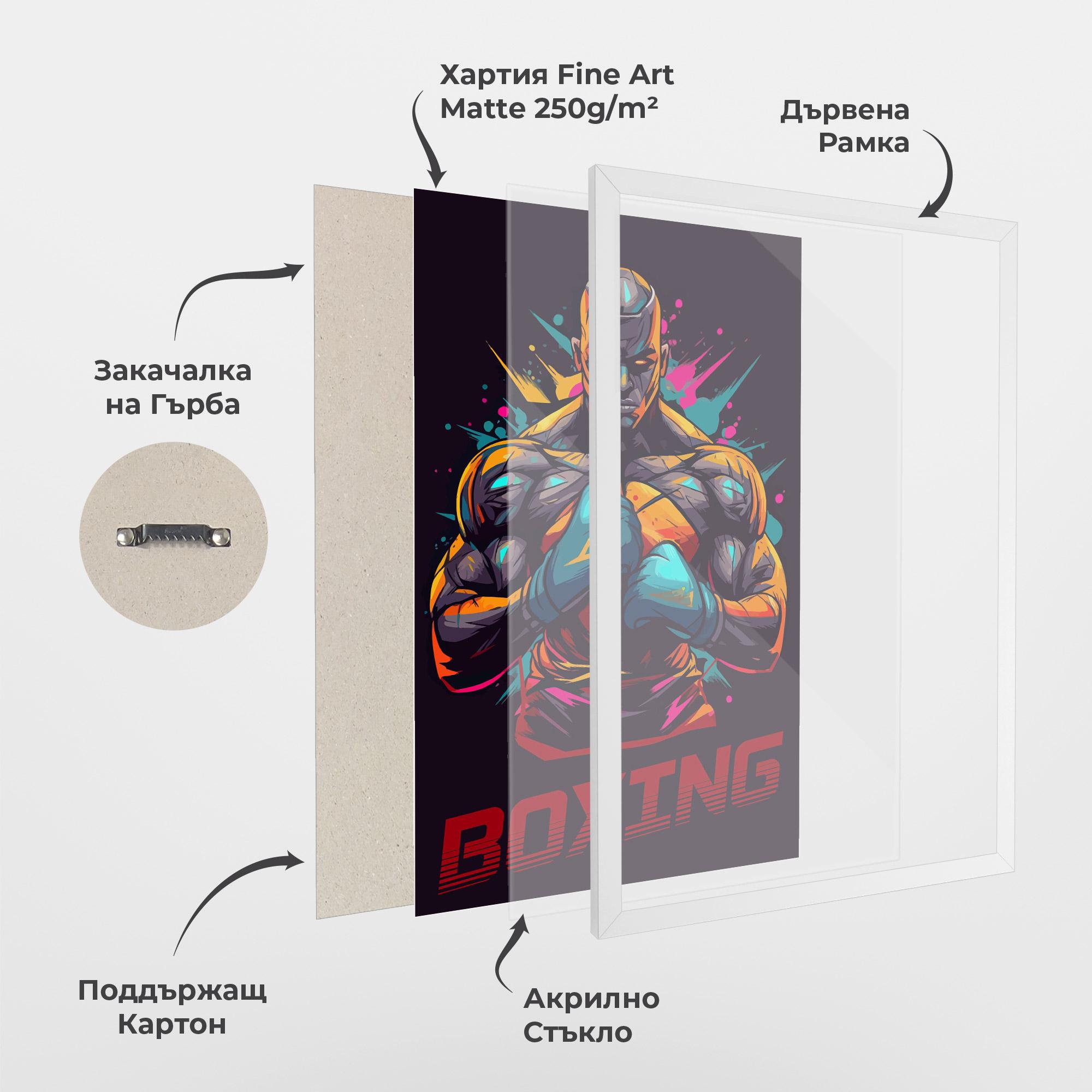 Рамкиран постер Boxing Strong mockup 1