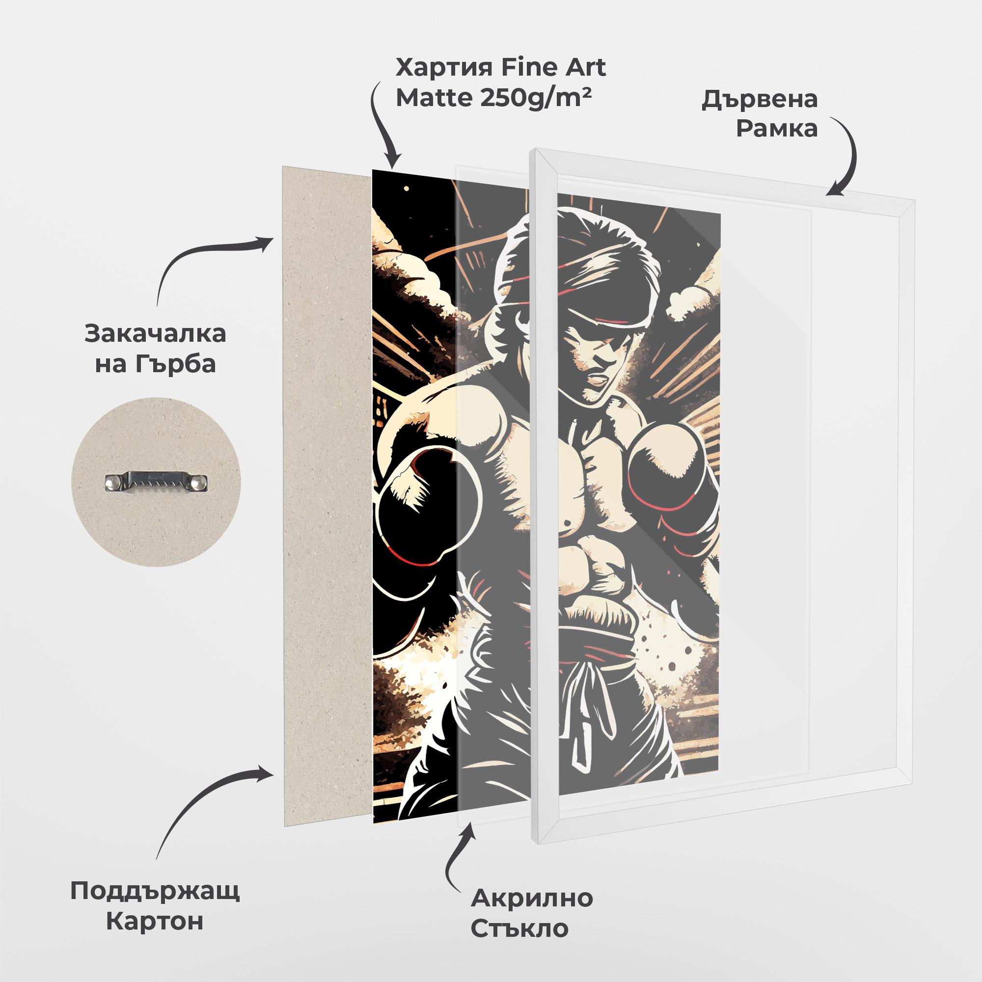 Рамкиран постер Boxing Video Game mockup 1