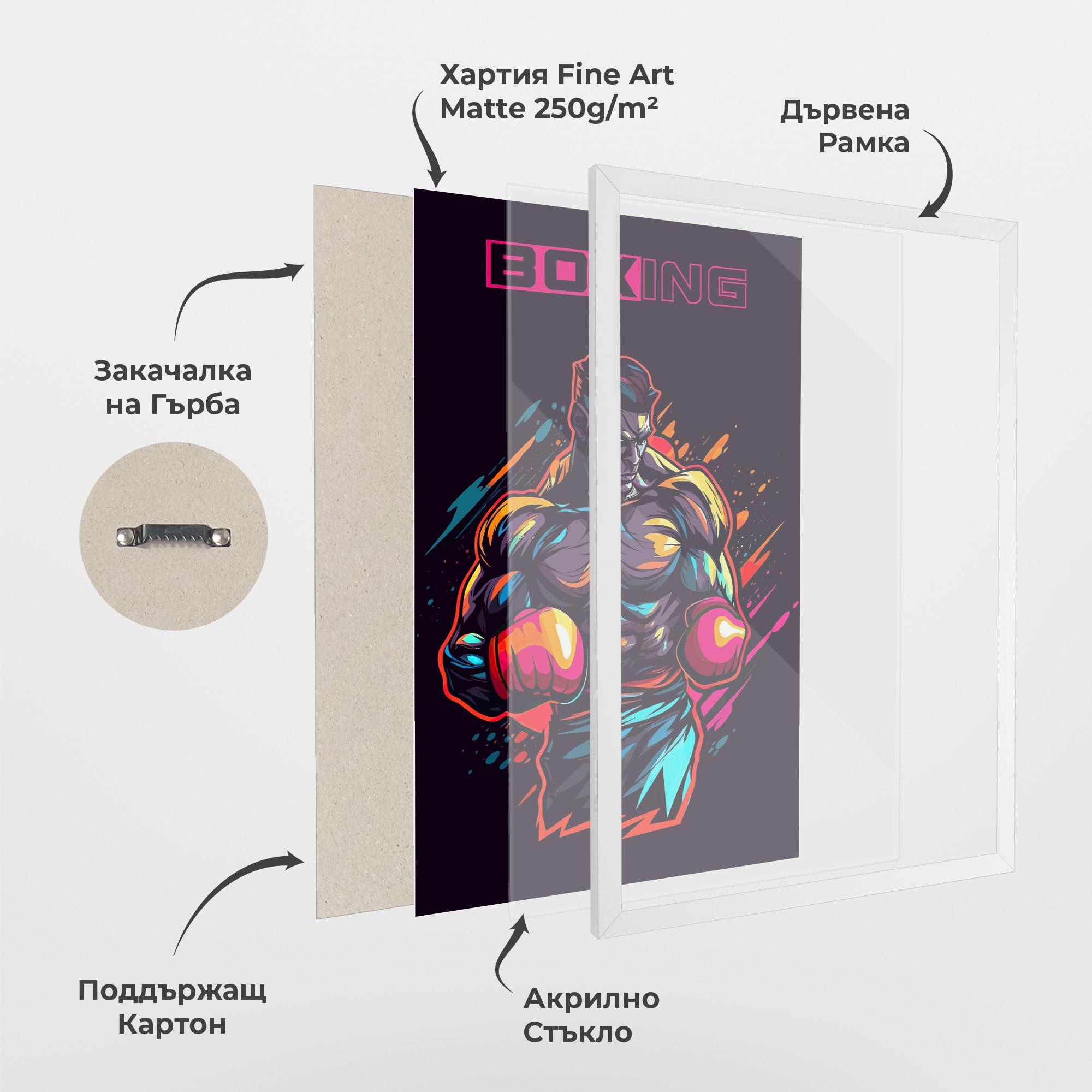 Рамкиран постер Yellow Light Box mockup 1