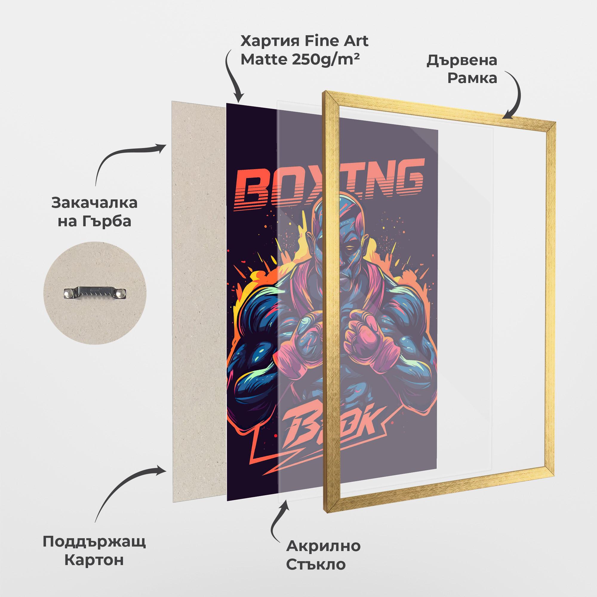 Рамкиран постер Boxing Blok mockup 1