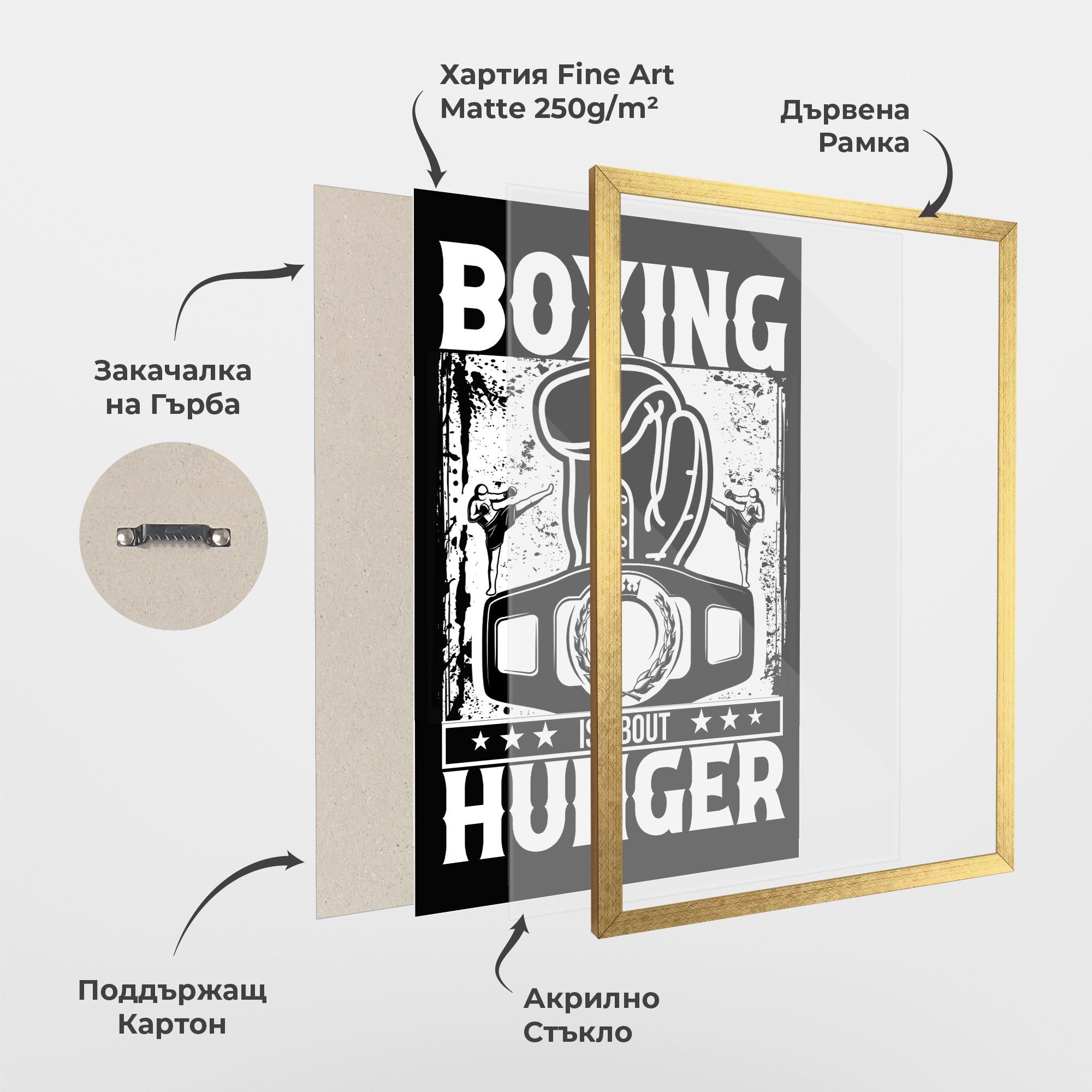 Рамкиран постер Boxing Hunger mockup 1