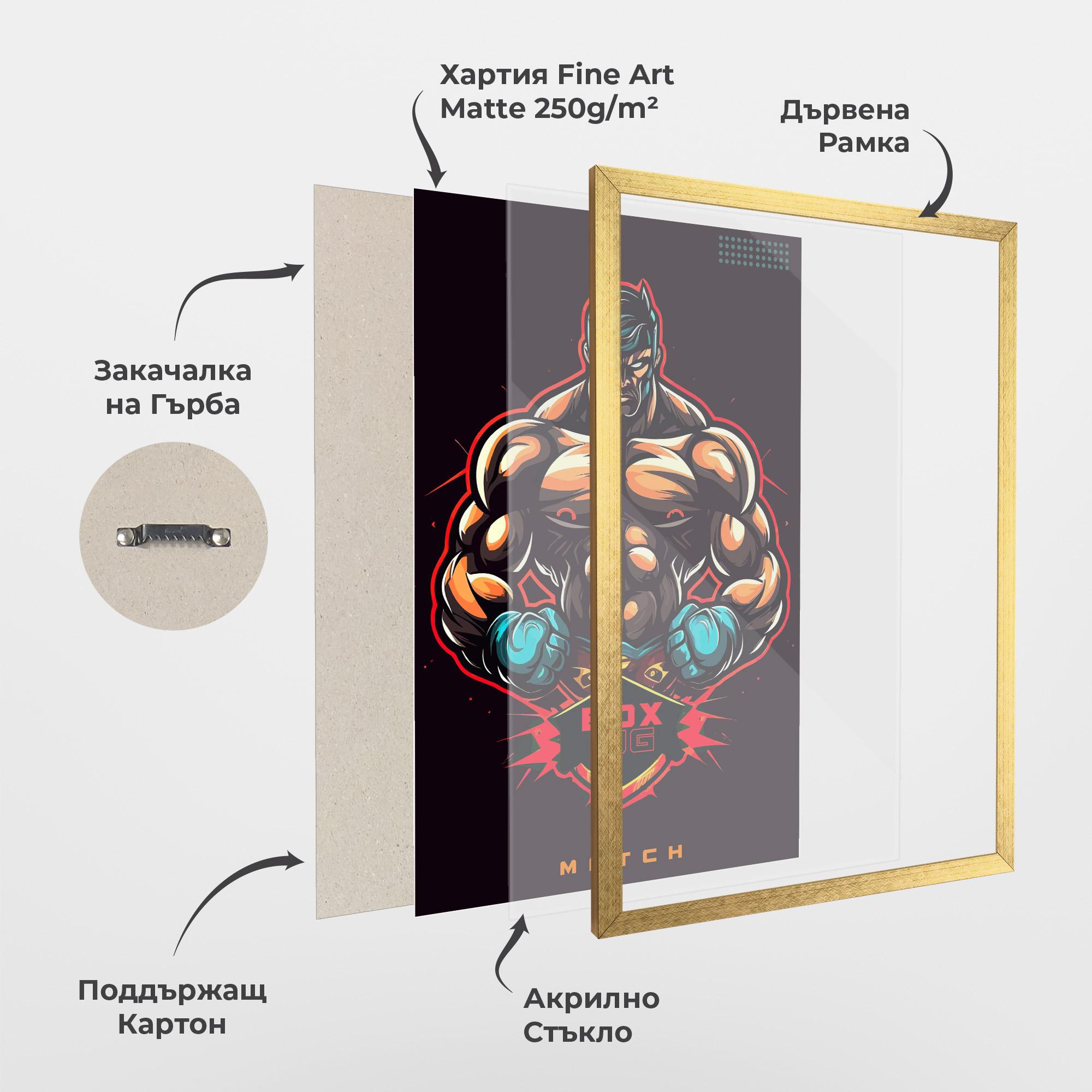 Рамкиран постер Light Blue Gloves mockup 1