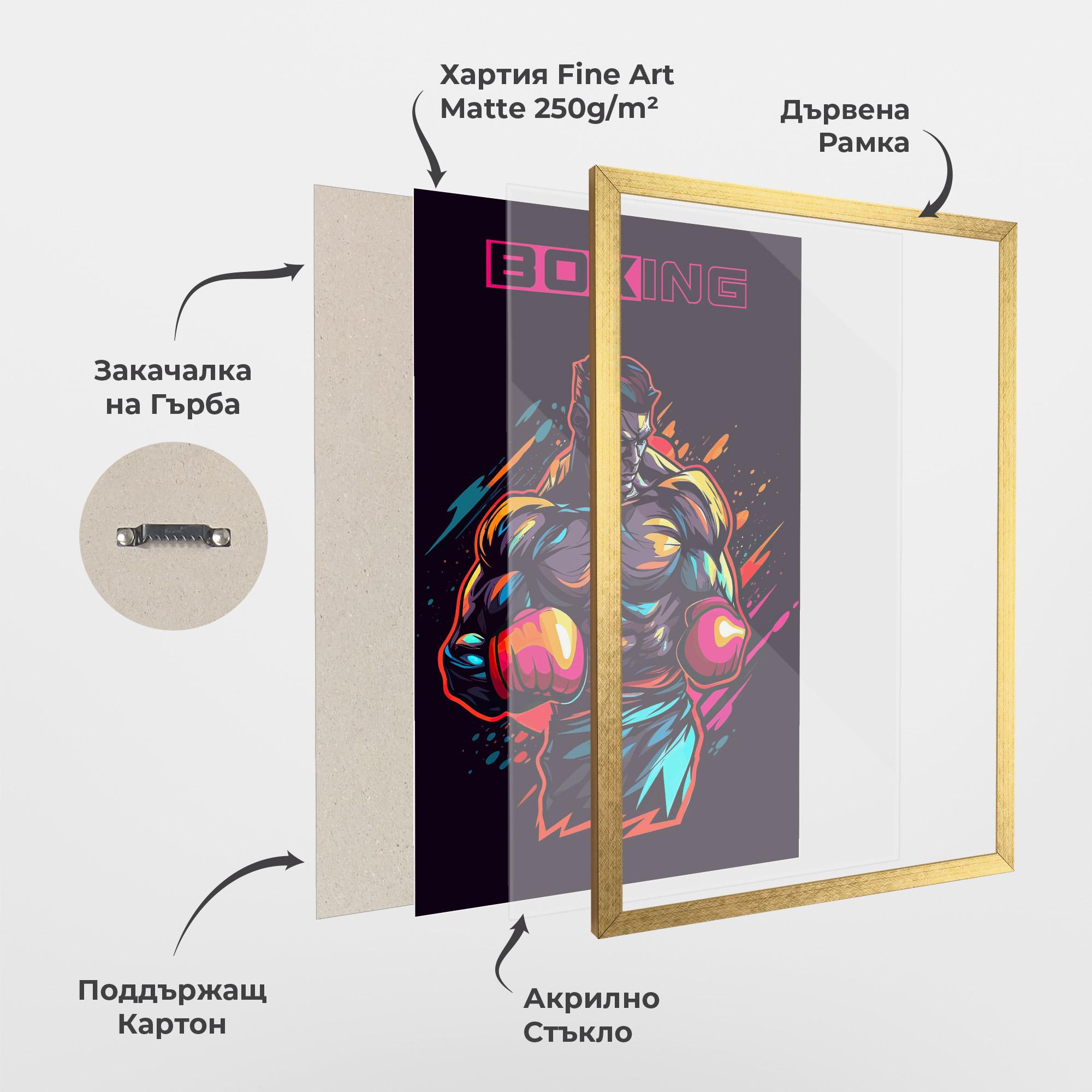 Рамкиран постер Yellow Light Box mockup 1