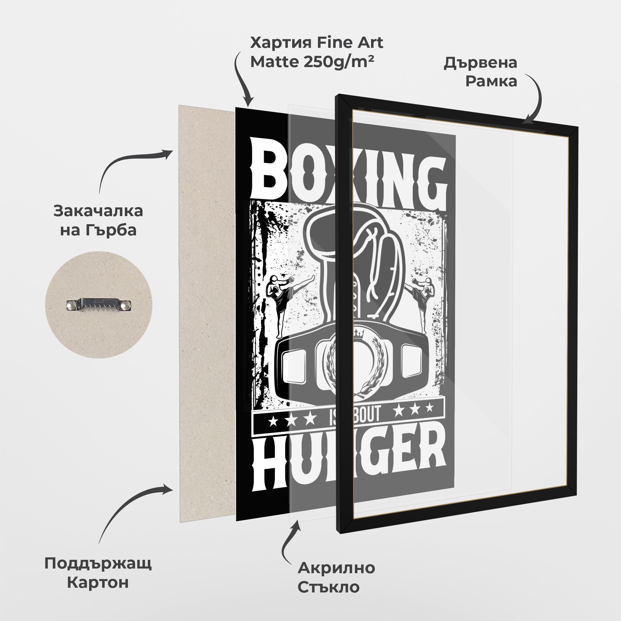 Рамкиран постер Boxing Hunger mockup 1
