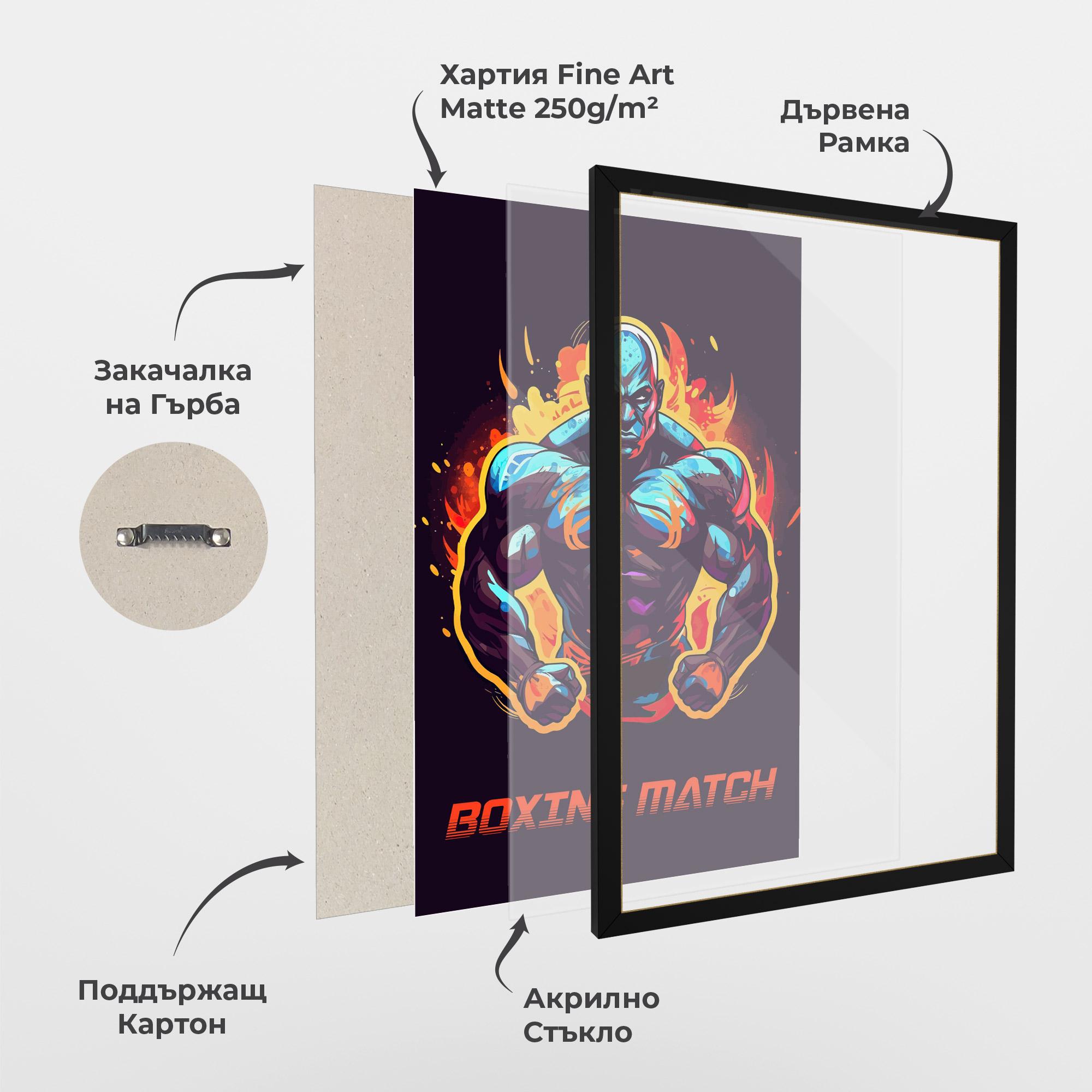 Рамкиран постер Boxing Strong Match mockup 1