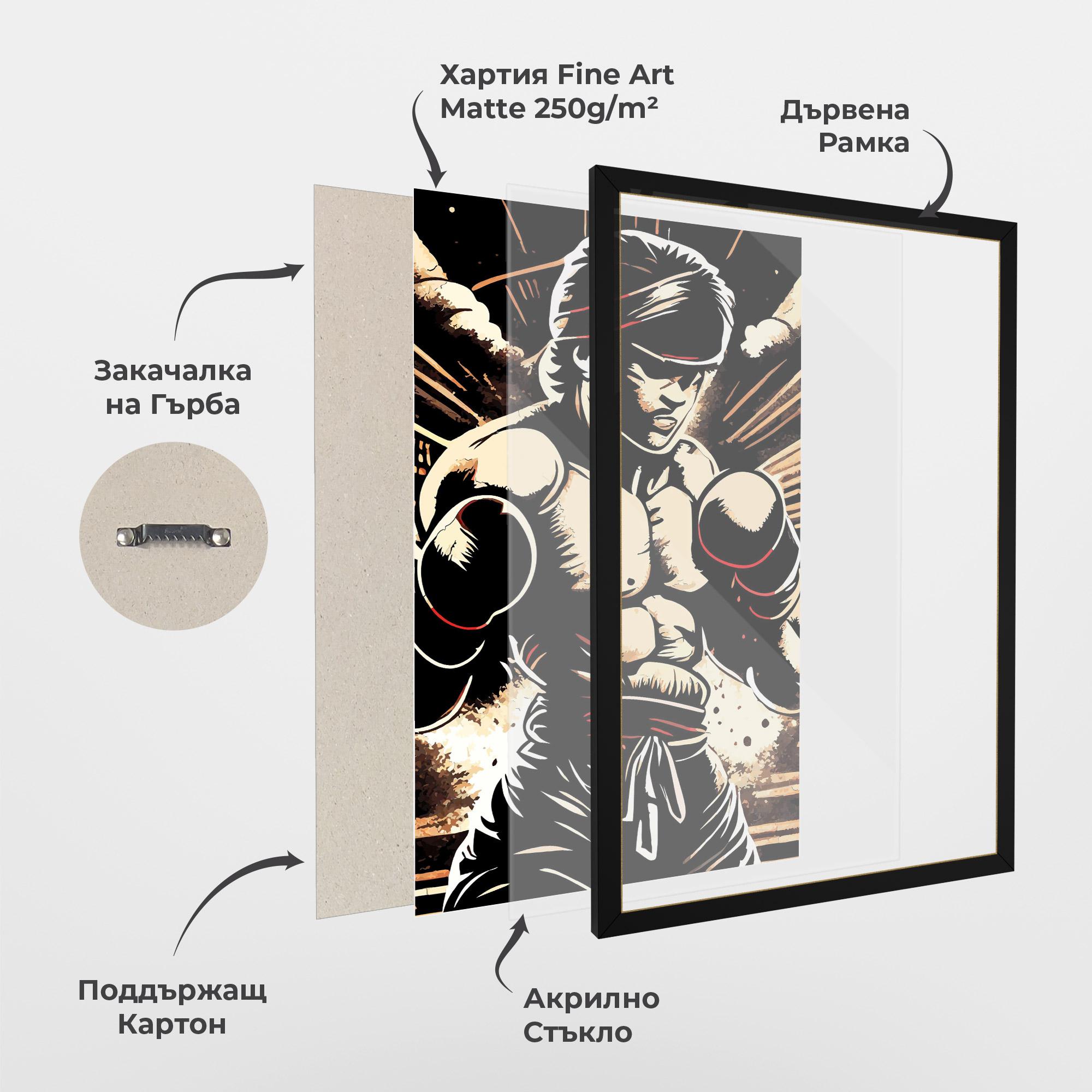 Рамкиран постер Boxing Video Game mockup 1