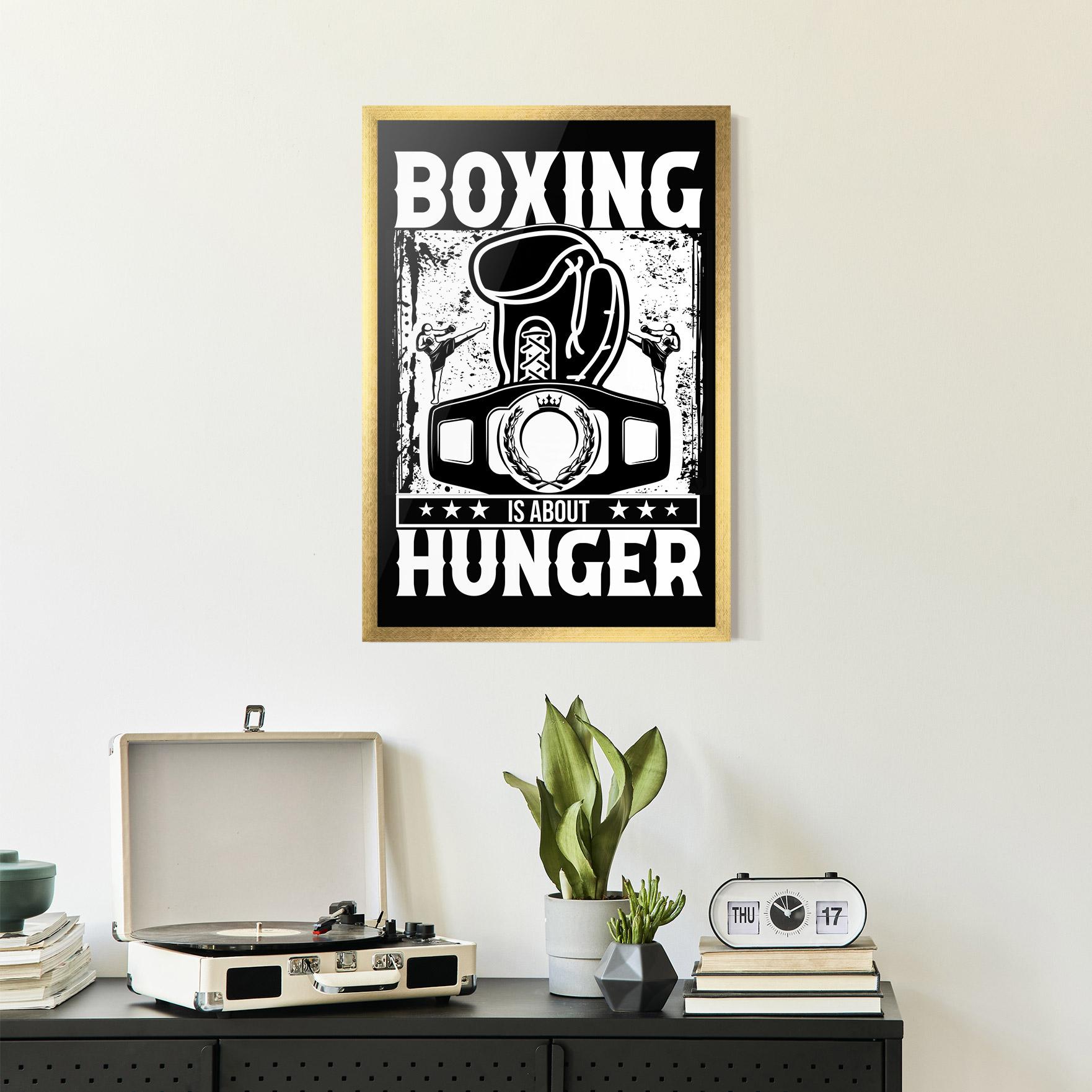 Рамкиран постер Boxing Hunger mockup 2