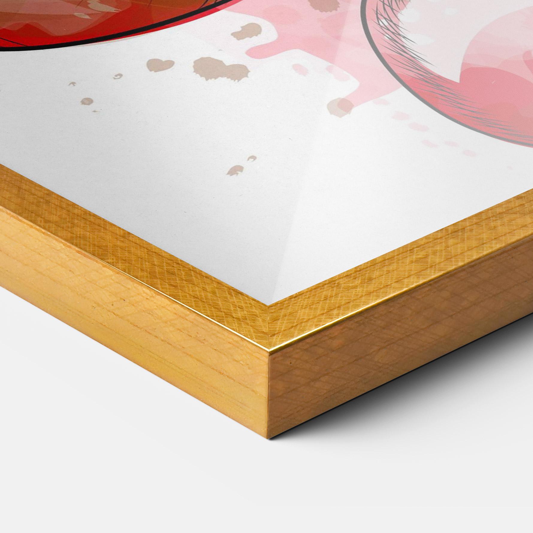 Рамкиран постер Red Painted Gloves mockup 3