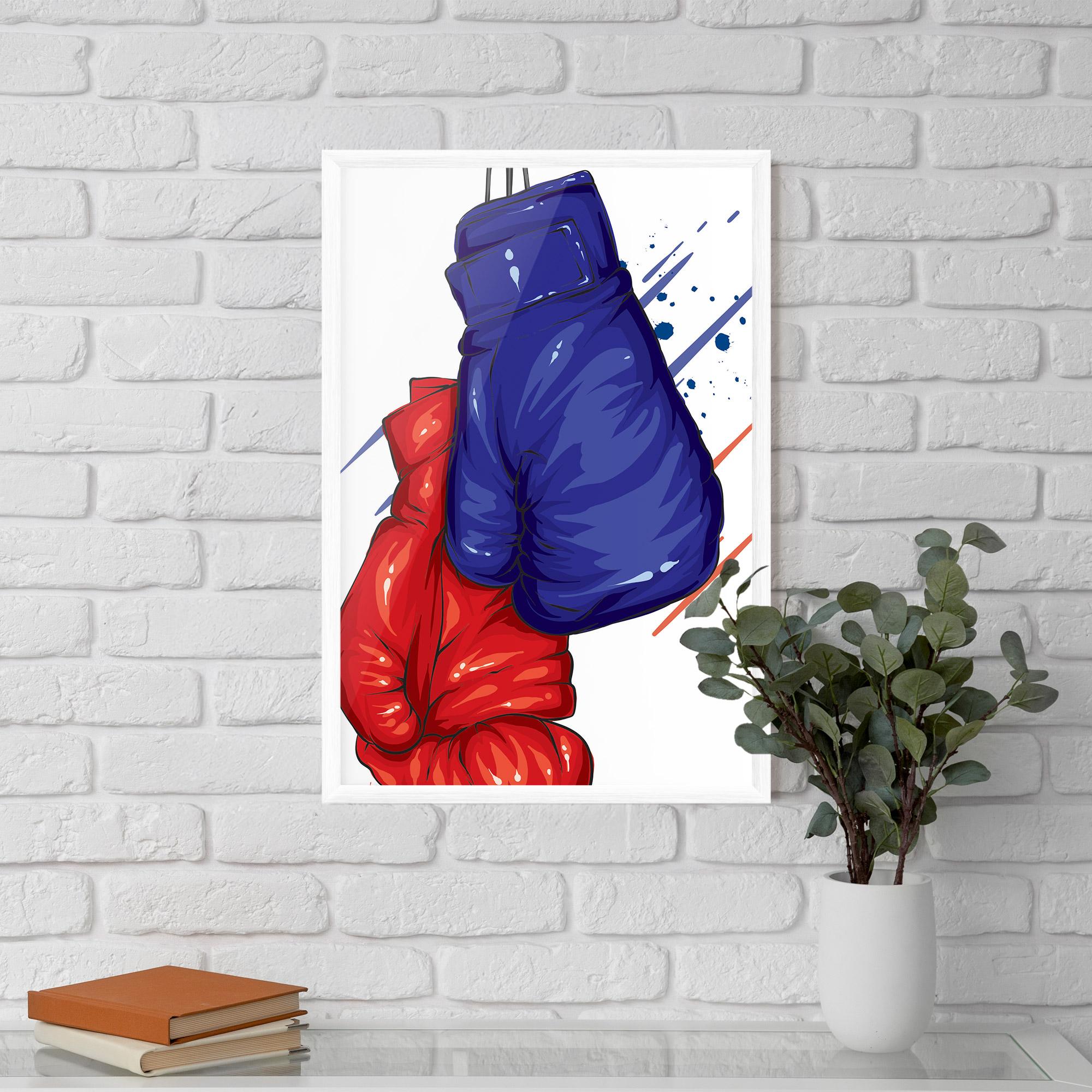 Рамкиран постер Blue Red Gloves mockup 5