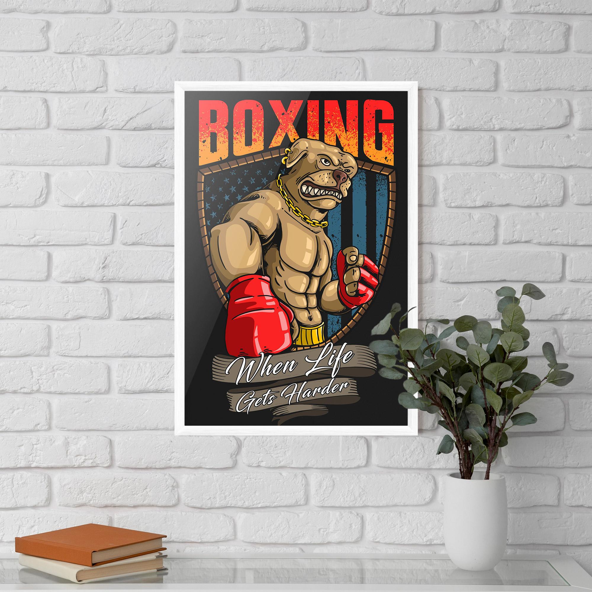 Рамкиран постер Pitbull Boxer mockup 5