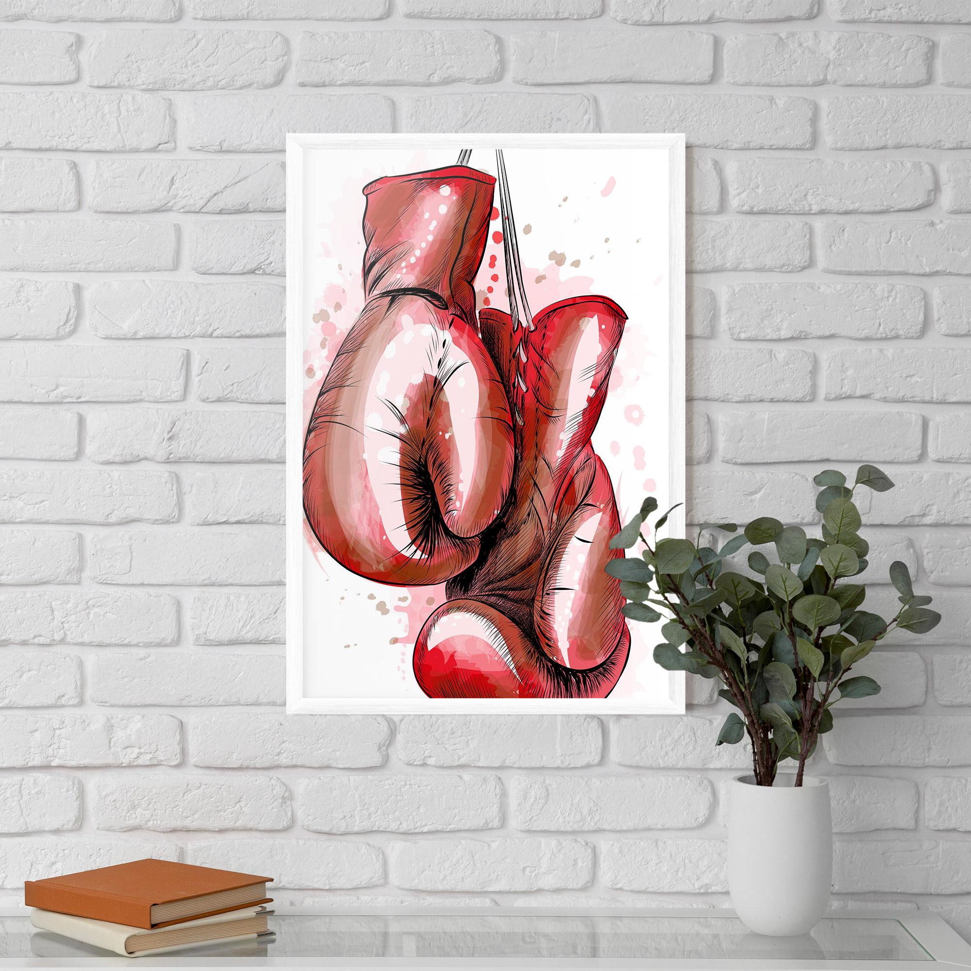 Рамкиран постер Red Painted Gloves mockup 5