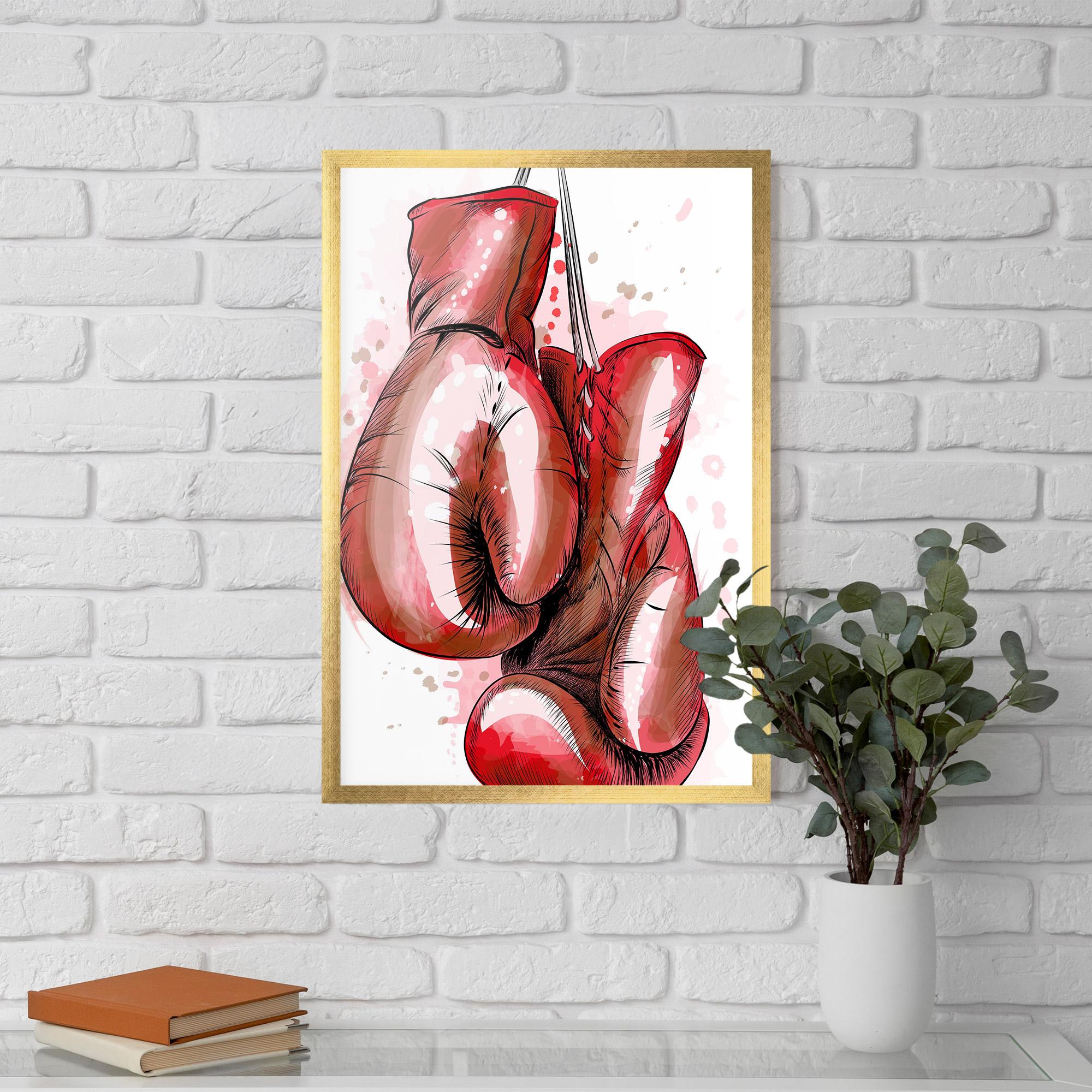 Рамкиран постер Red Painted Gloves mockup 5