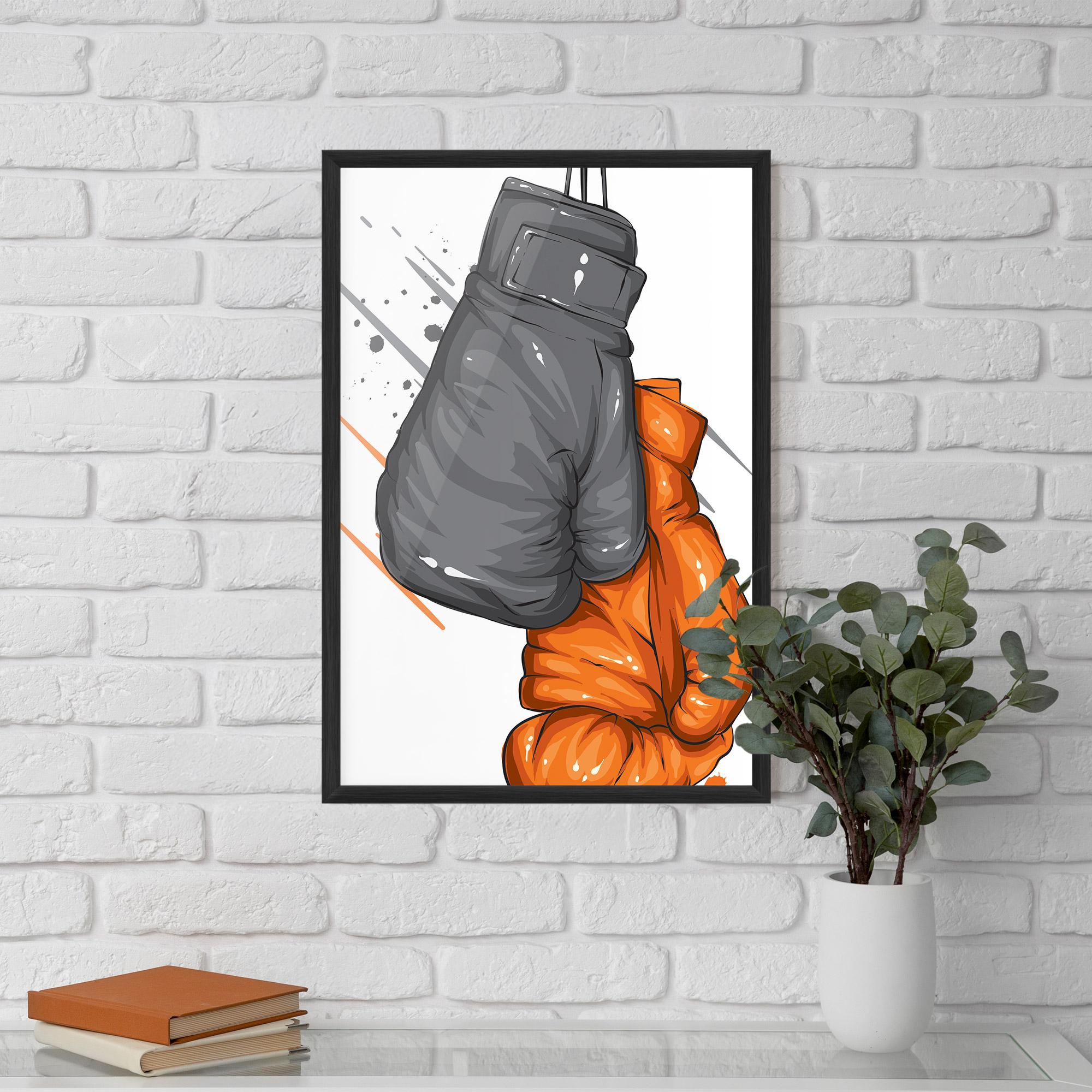 Рамкиран постер Grey Orange Glove mockup 5