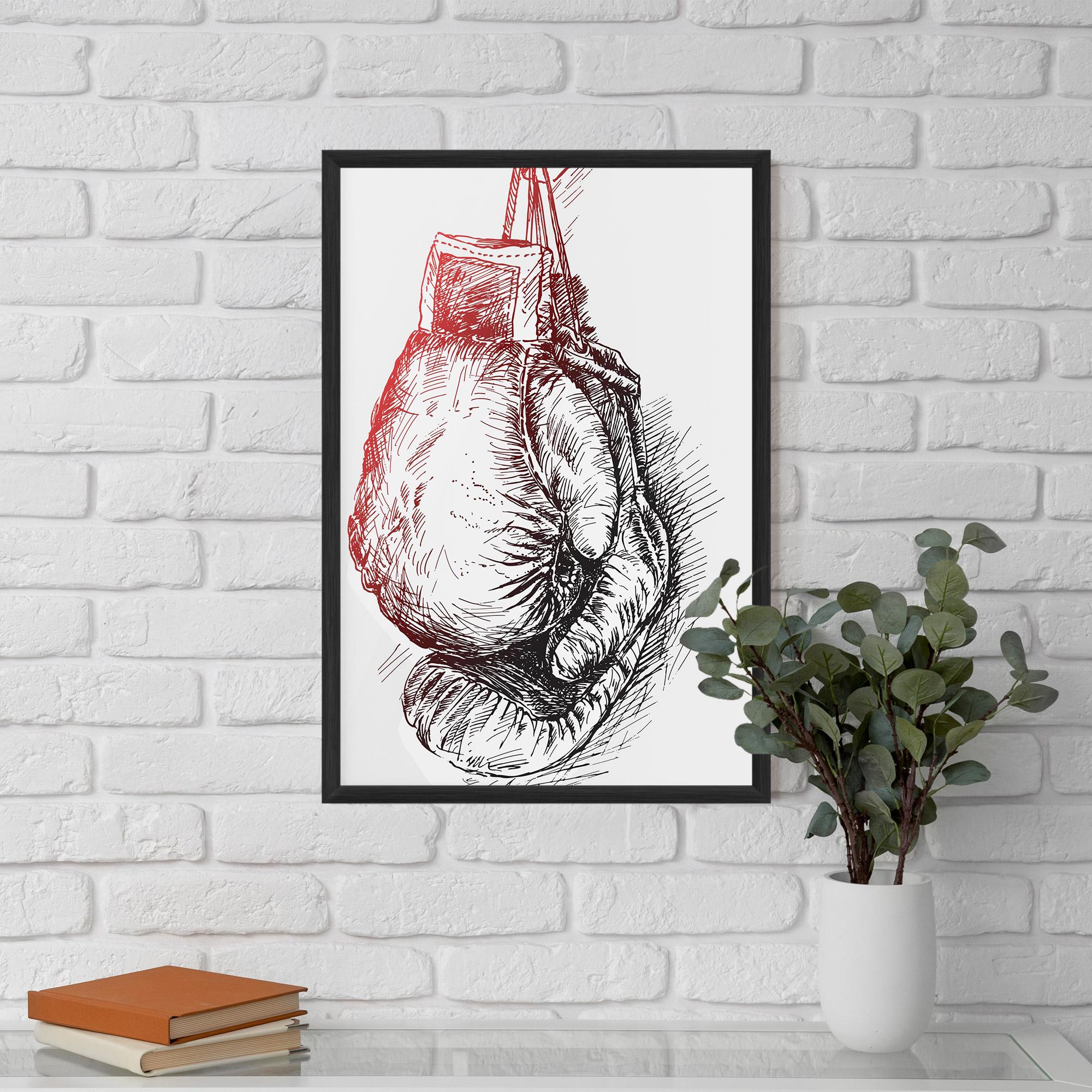 Рамкиран постер Old Boxing Gloves mockup 5