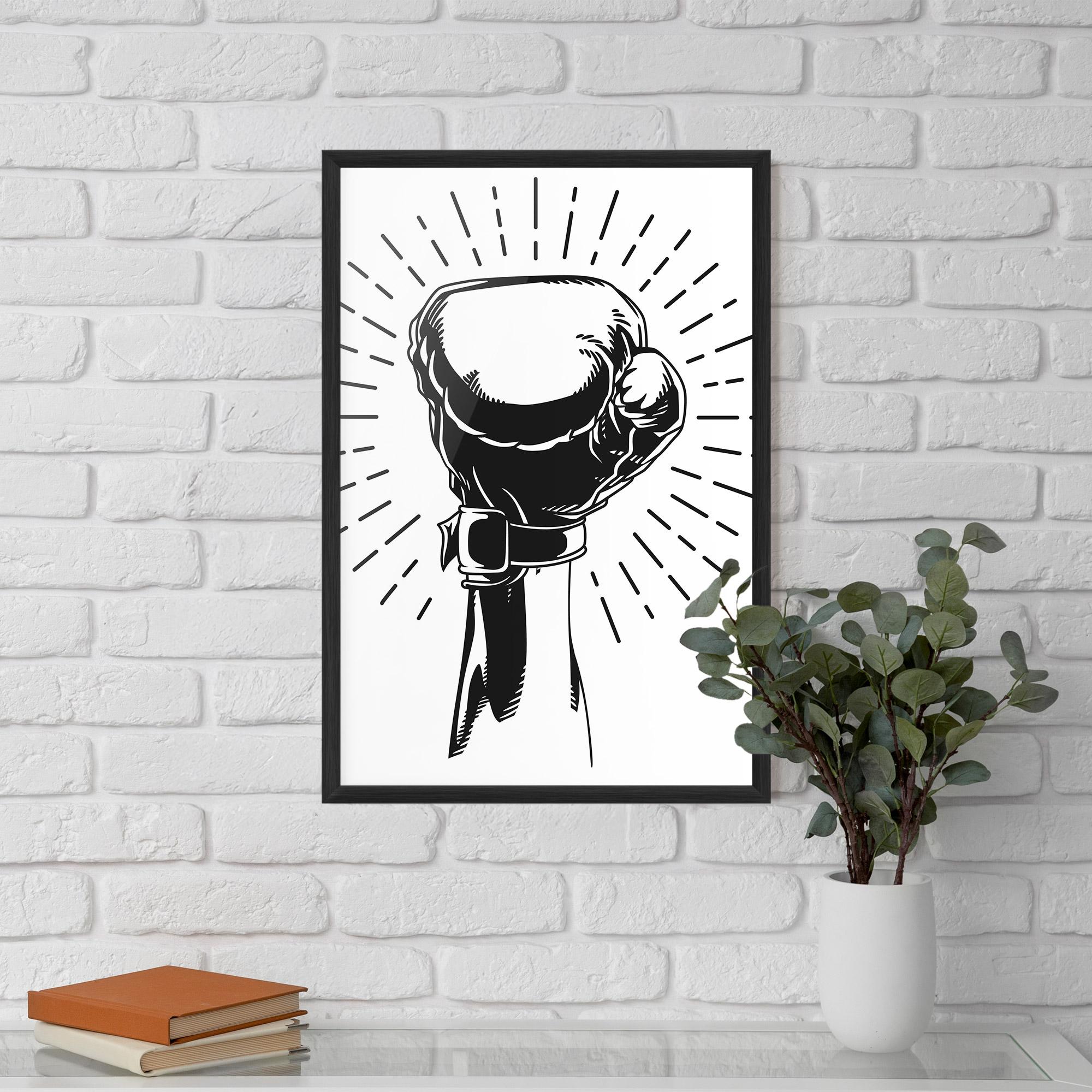 Рамкиран постер White Hand Boxing mockup 5