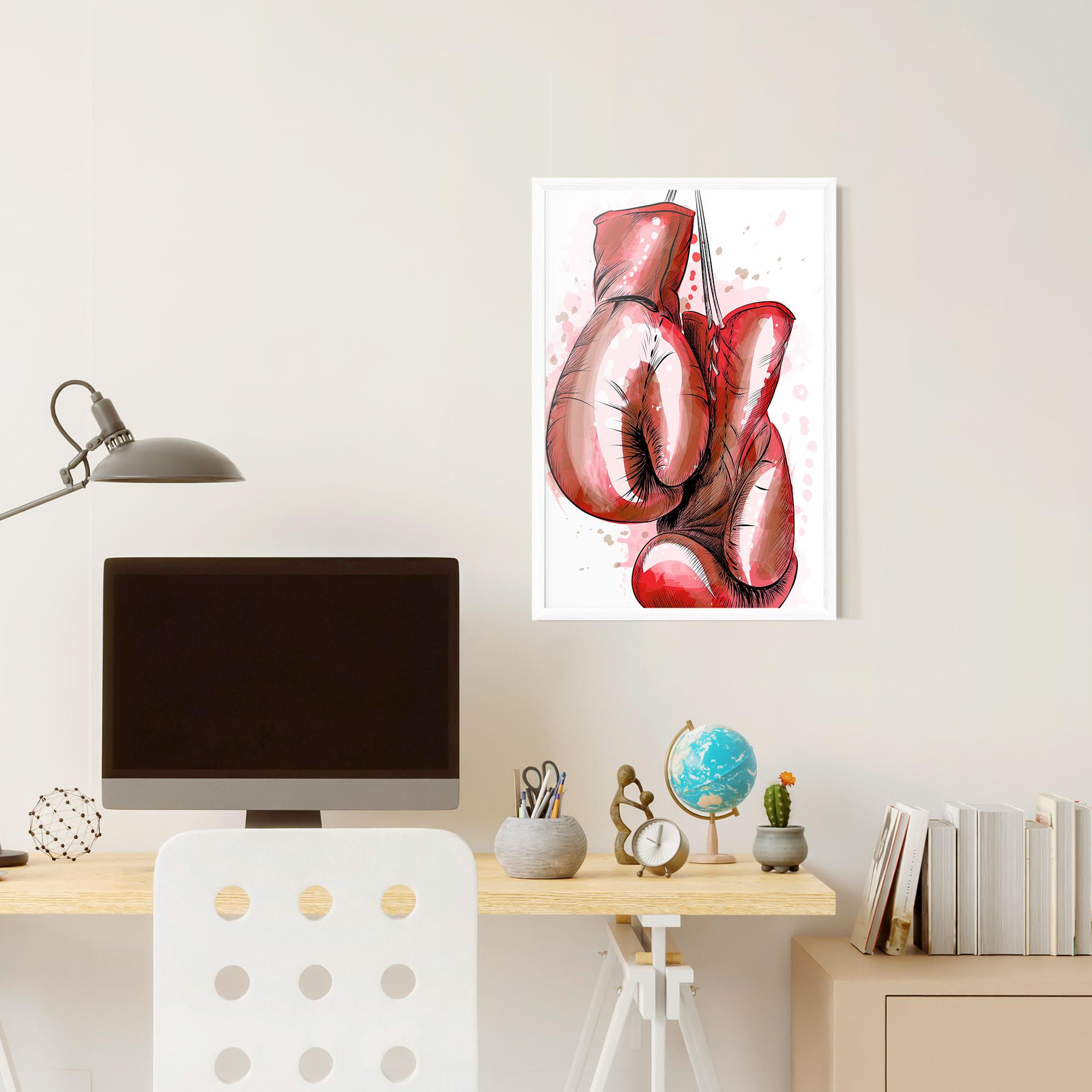 Рамкиран постер Red Painted Gloves mockup 6