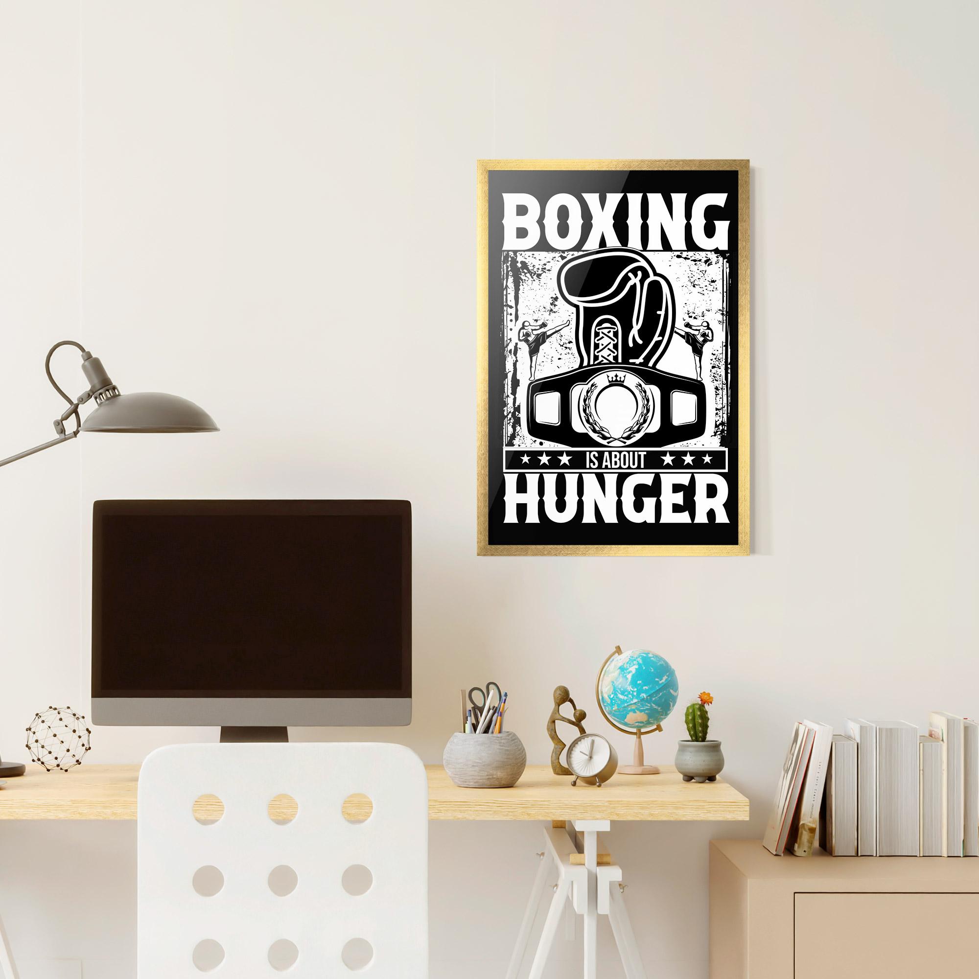 Рамкиран постер Boxing Hunger mockup 6