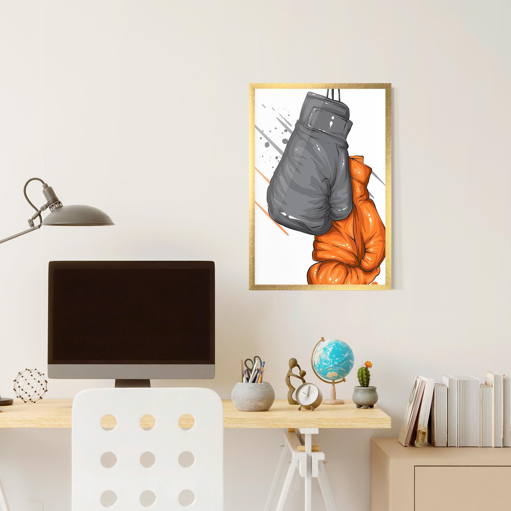 Рамкиран постер Grey Orange Glove mockup 6