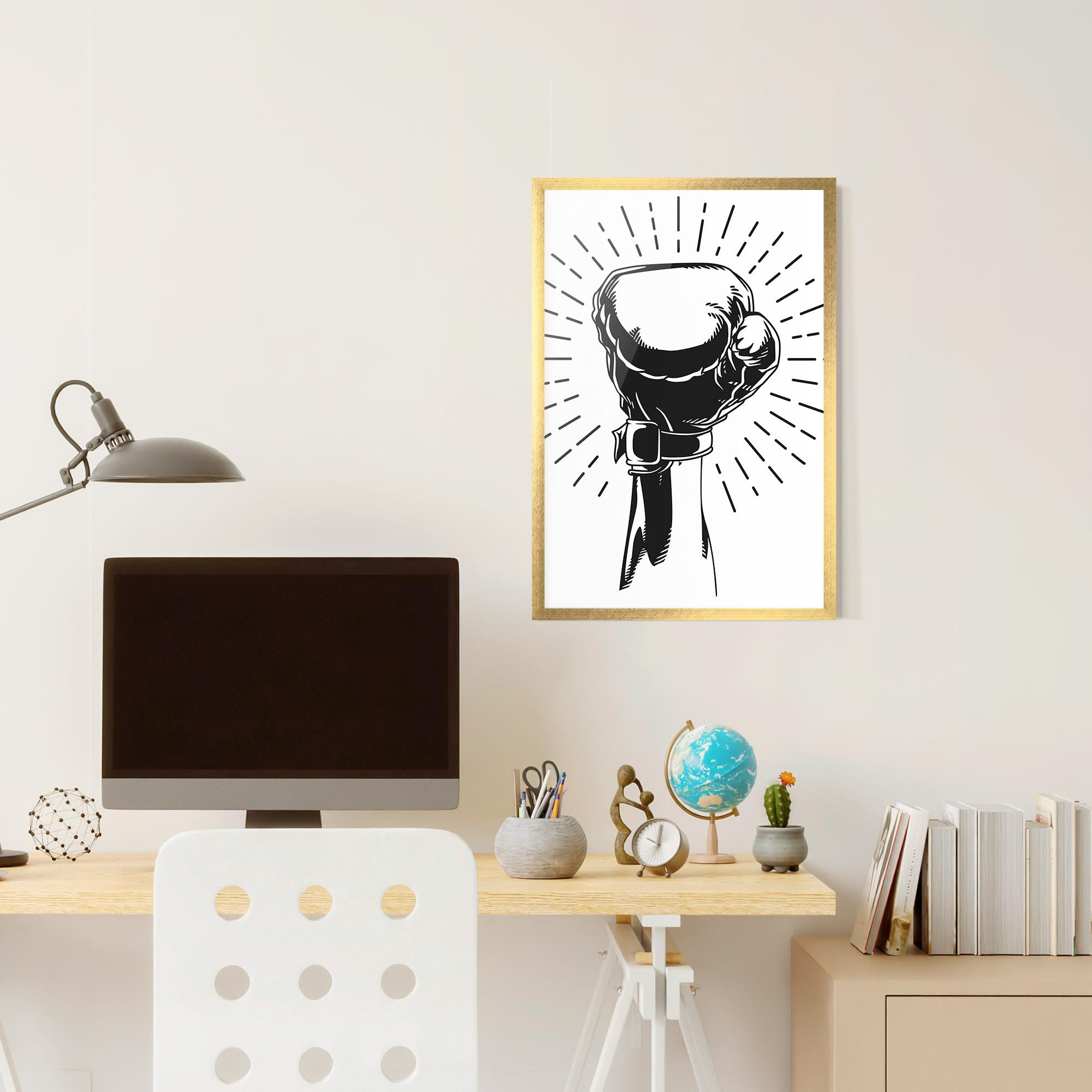 Рамкиран постер White Hand Boxing mockup 6