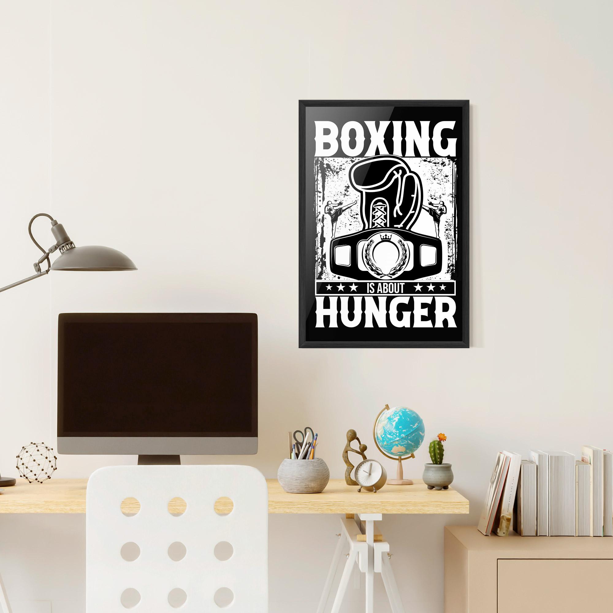 Рамкиран постер Boxing Hunger mockup 6
