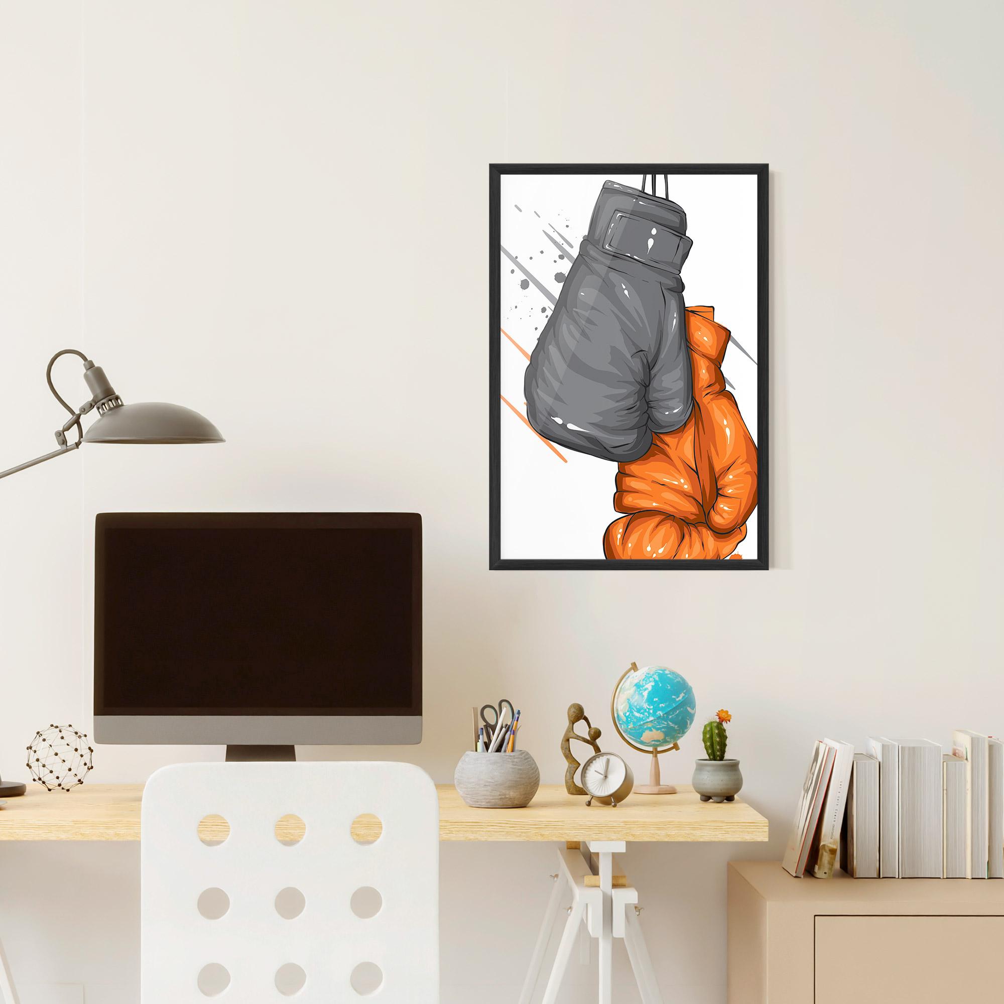 Рамкиран постер Grey Orange Glove mockup 6