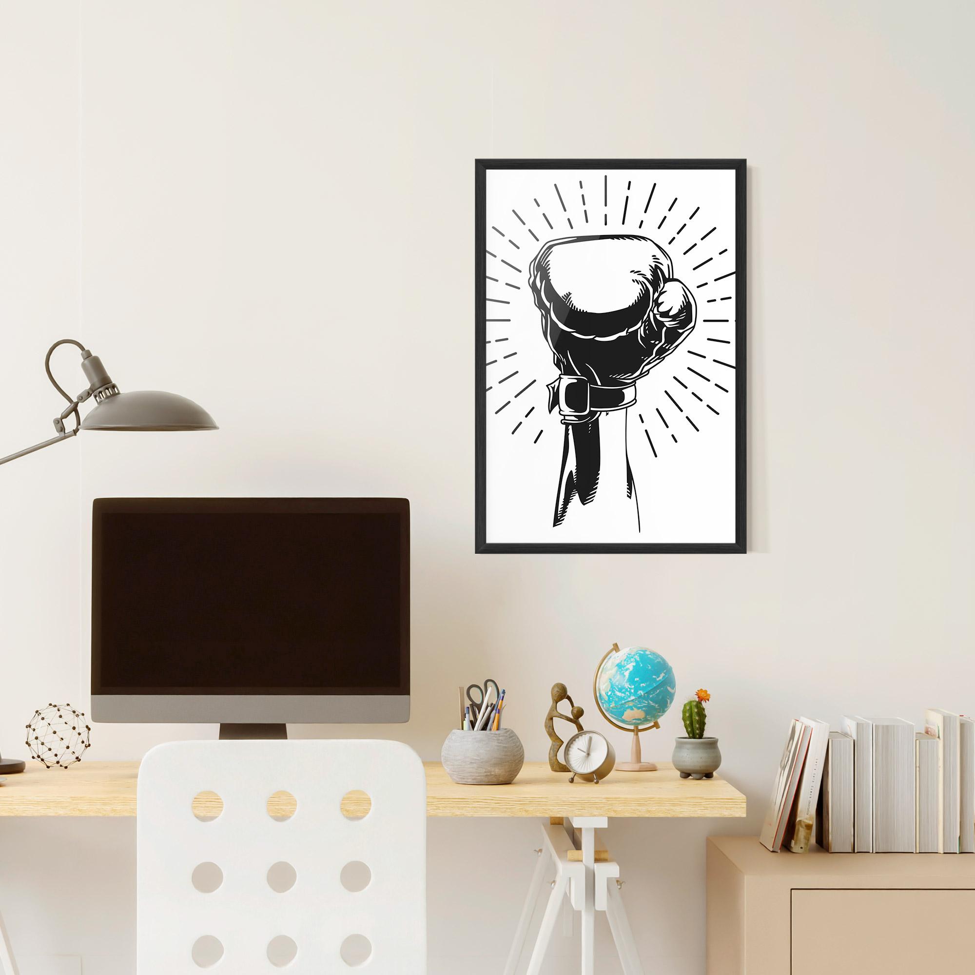 Рамкиран постер White Hand Boxing mockup 6