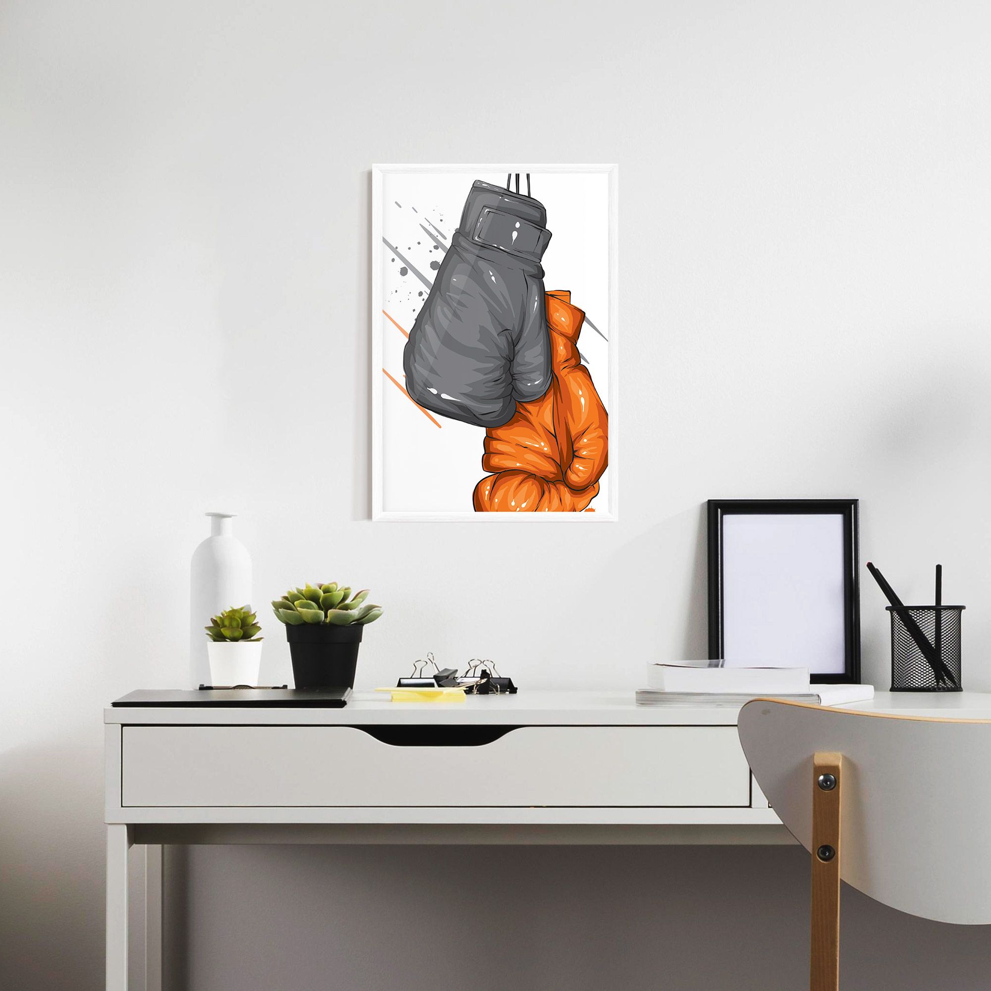 Grey Orange Glove mockup 7