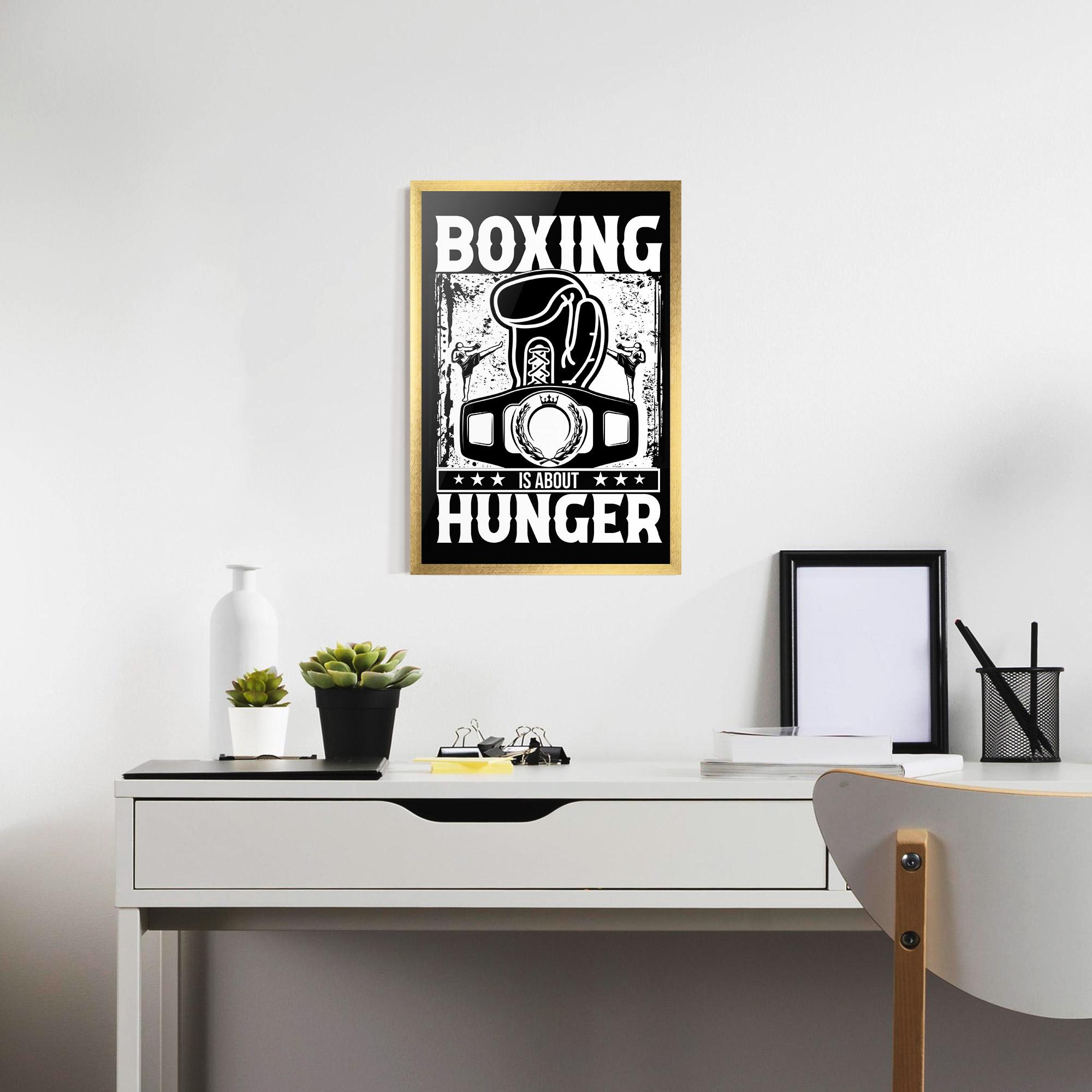 Рамкиран постер Boxing Hunger mockup 7
