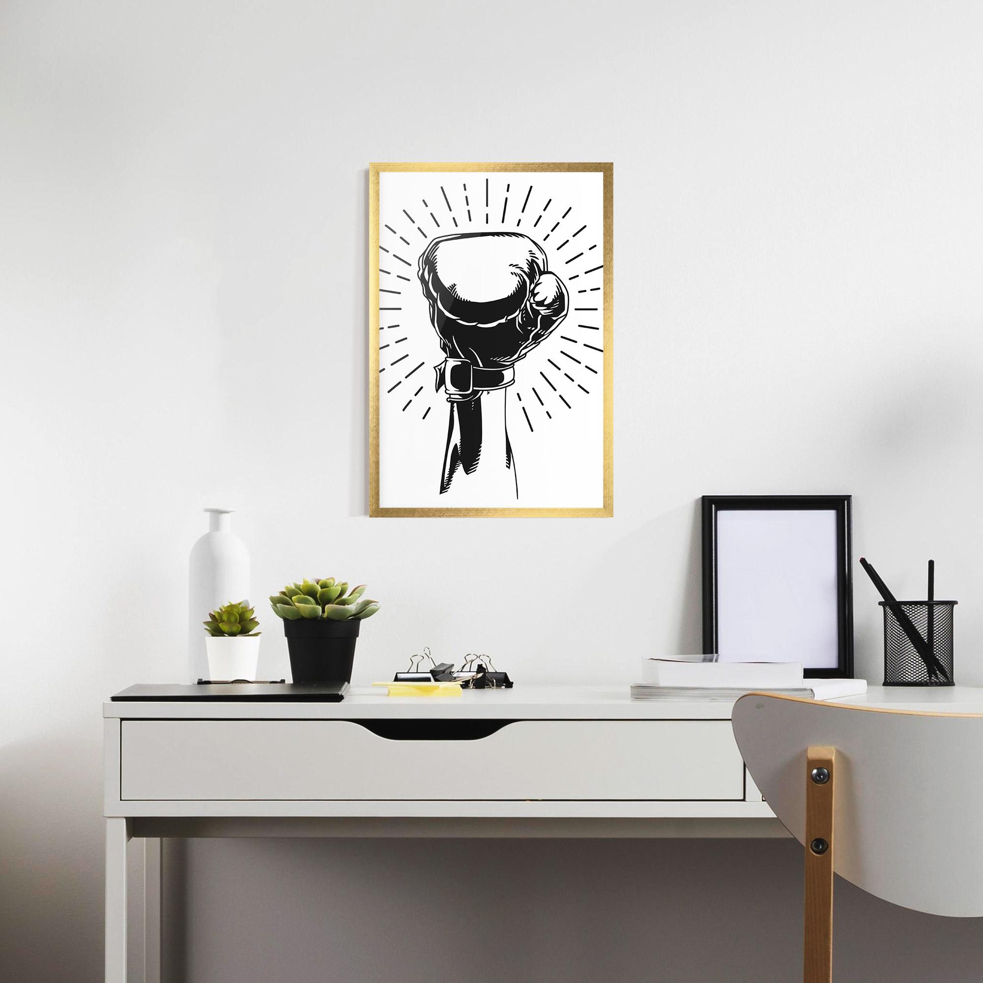 Рамкиран постер White Hand Boxing mockup 7