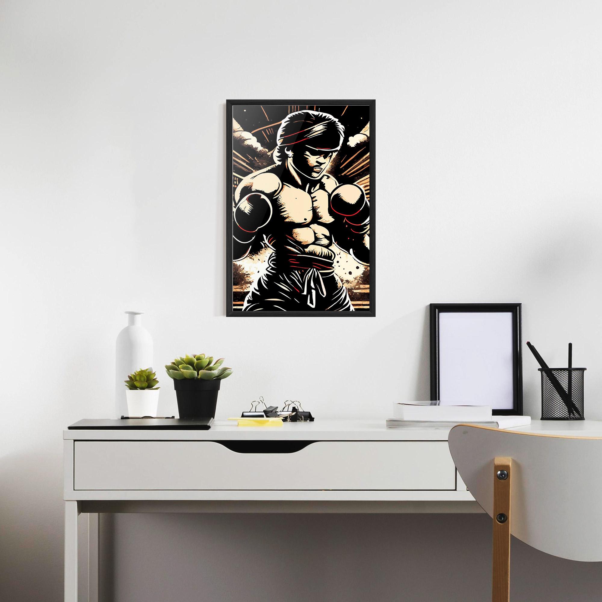 Рамкиран постер Boxing Video Game mockup 7