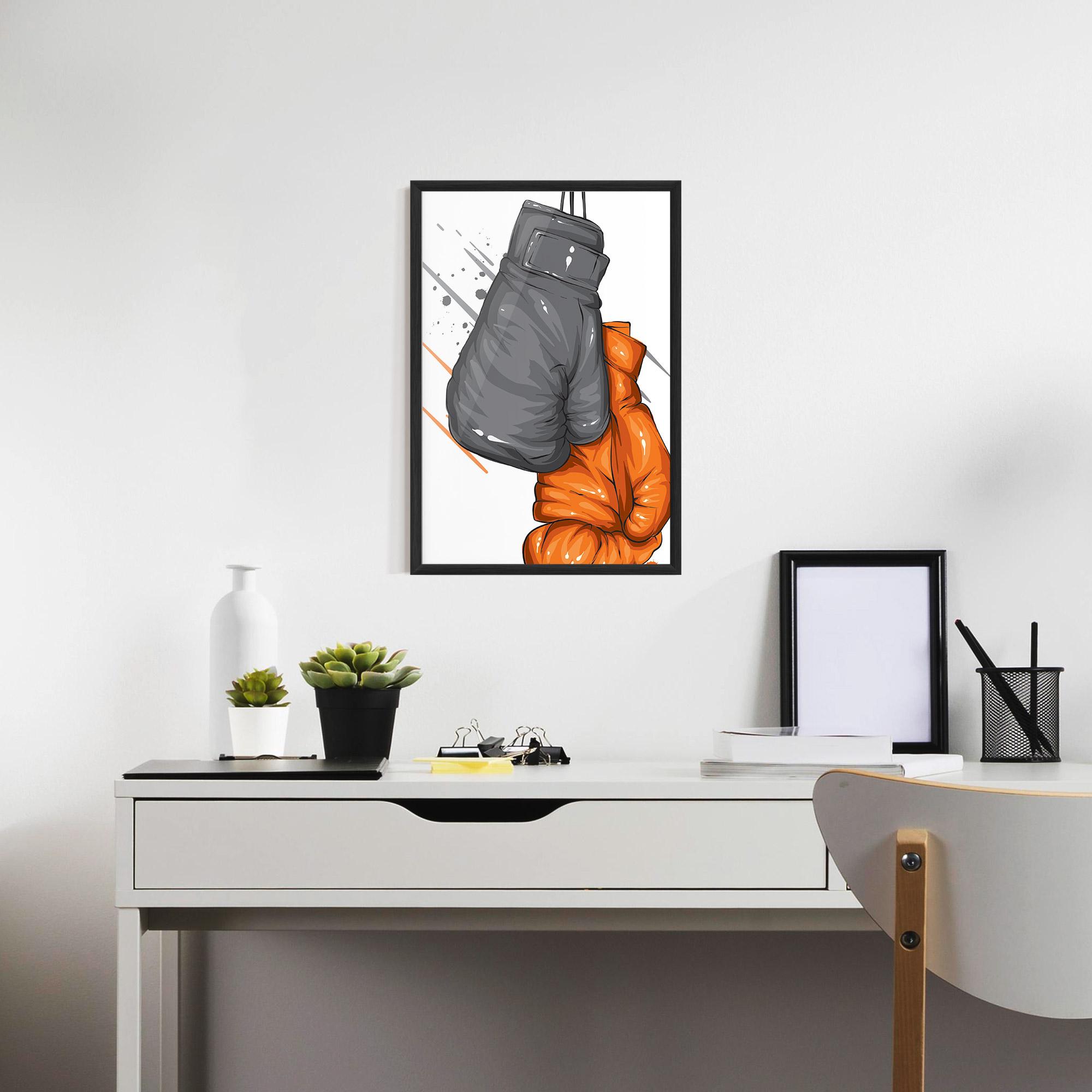 Рамкиран постер Grey Orange Glove mockup 7