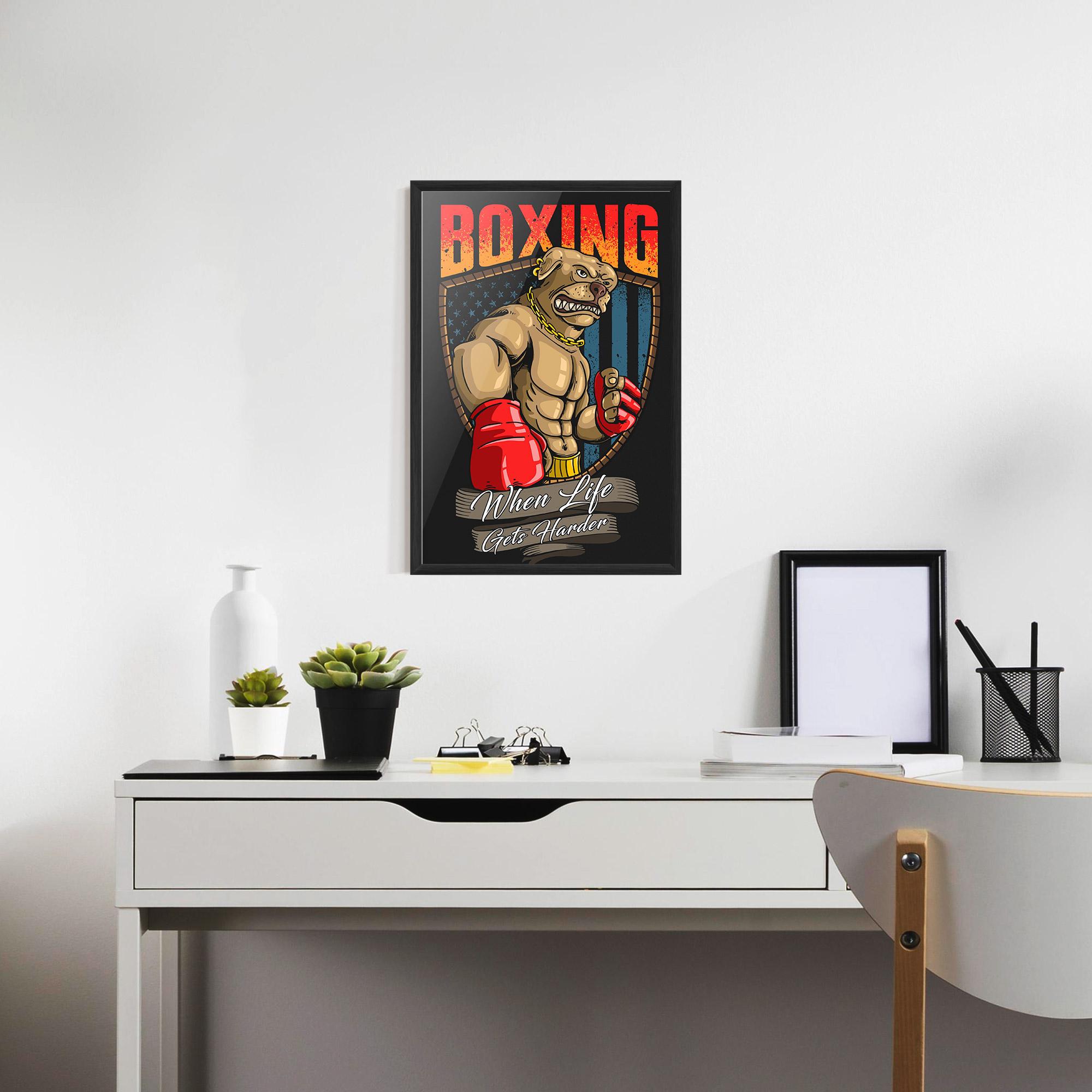 Рамкиран постер Pitbull Boxer mockup 7