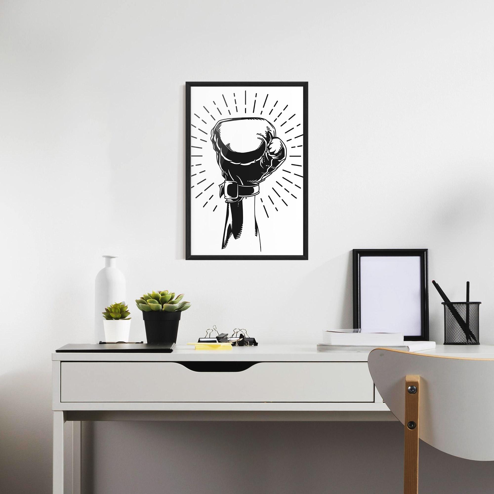 Рамкиран постер White Hand Boxing mockup 7