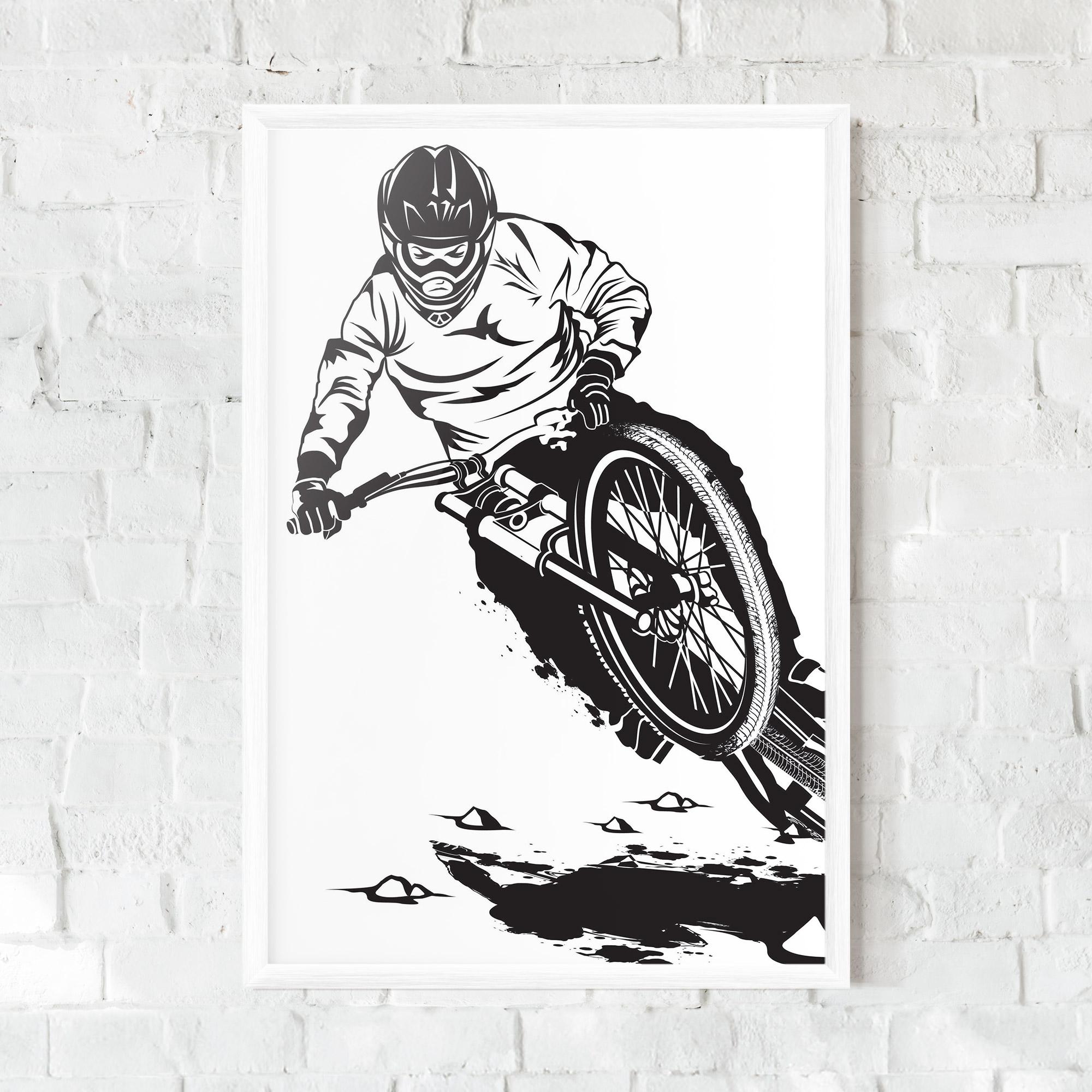 Рамкиран постер Standing Downhill mockup 0