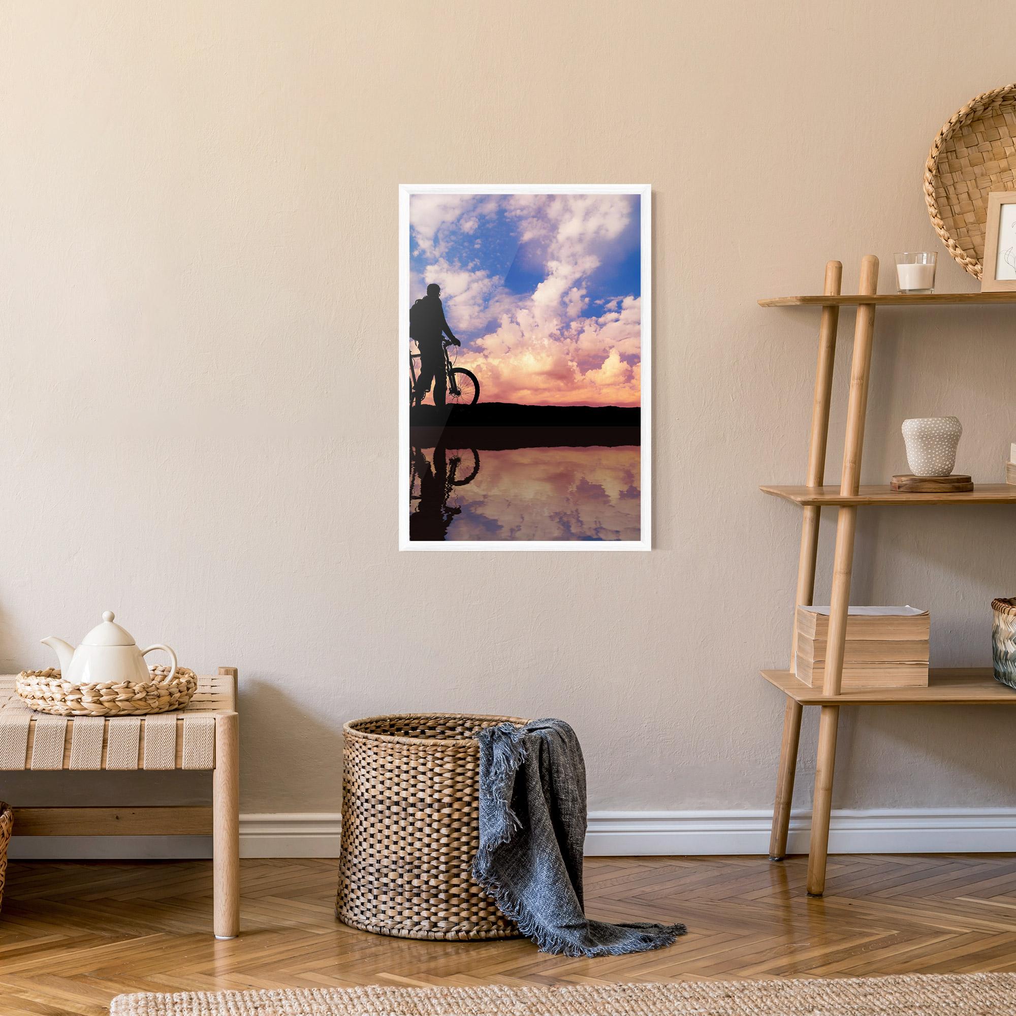 Рамкиран постер Bike Sunset mockup 9