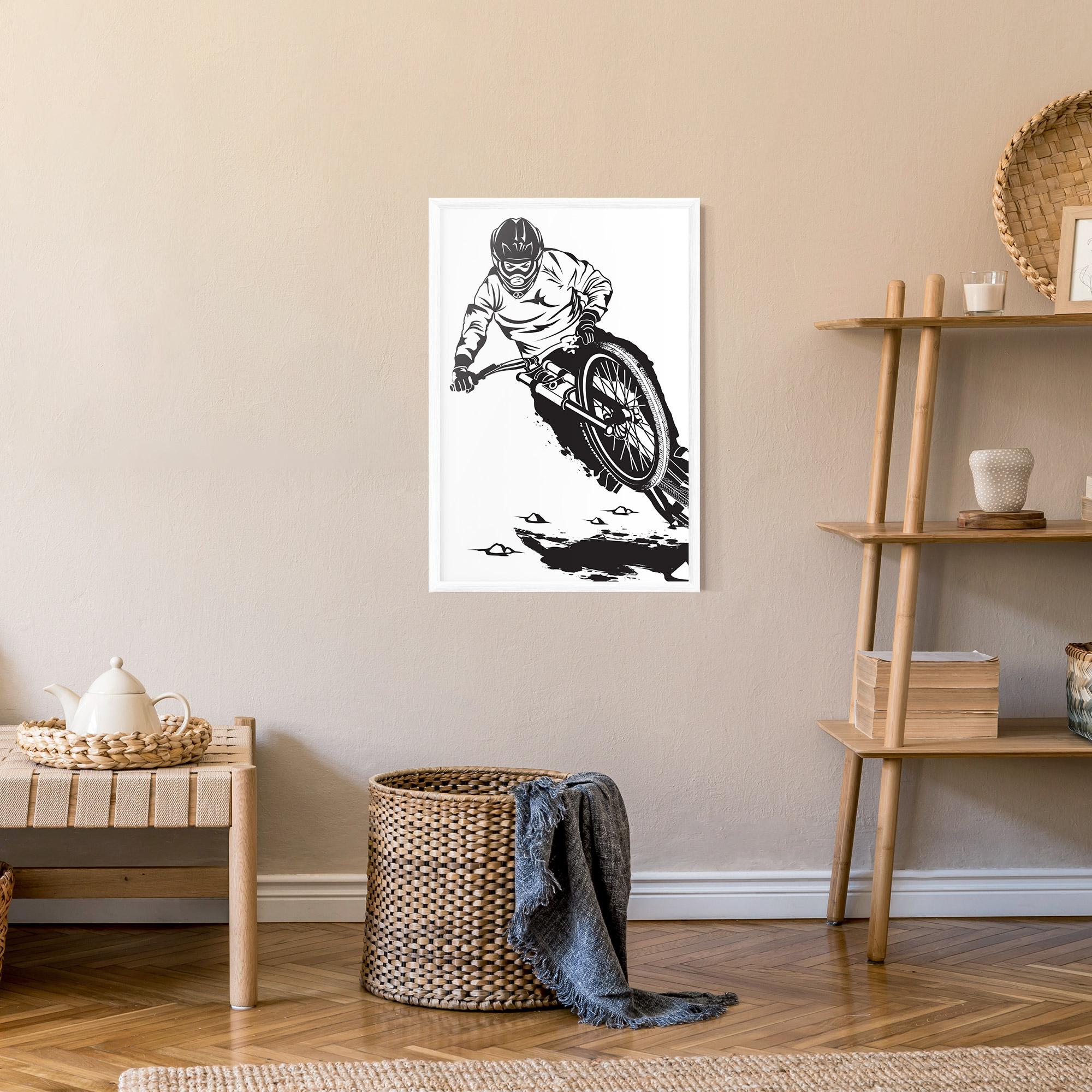 Рамкиран постер Standing Downhill mockup 9