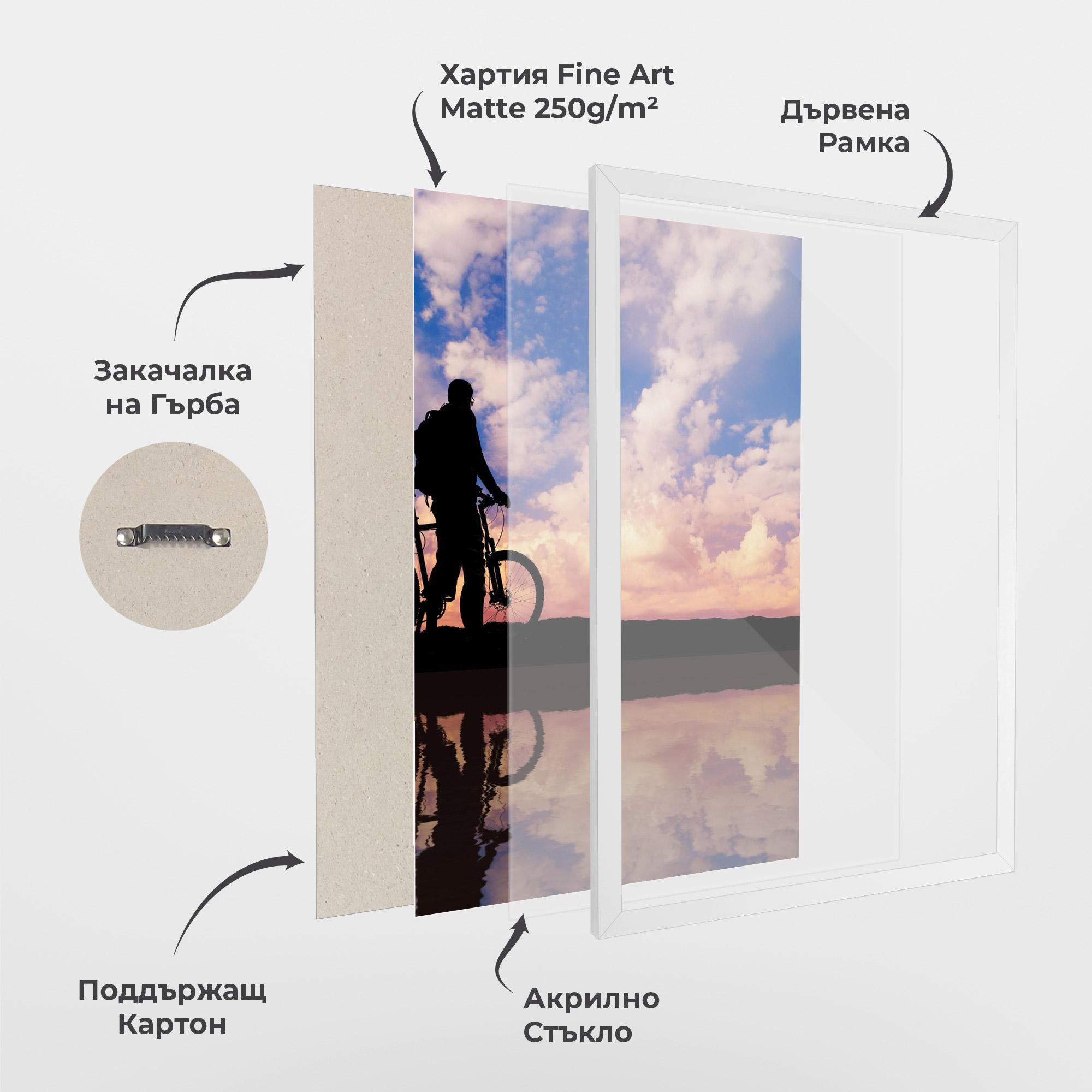 Рамкиран постер Bike Sunset mockup 1